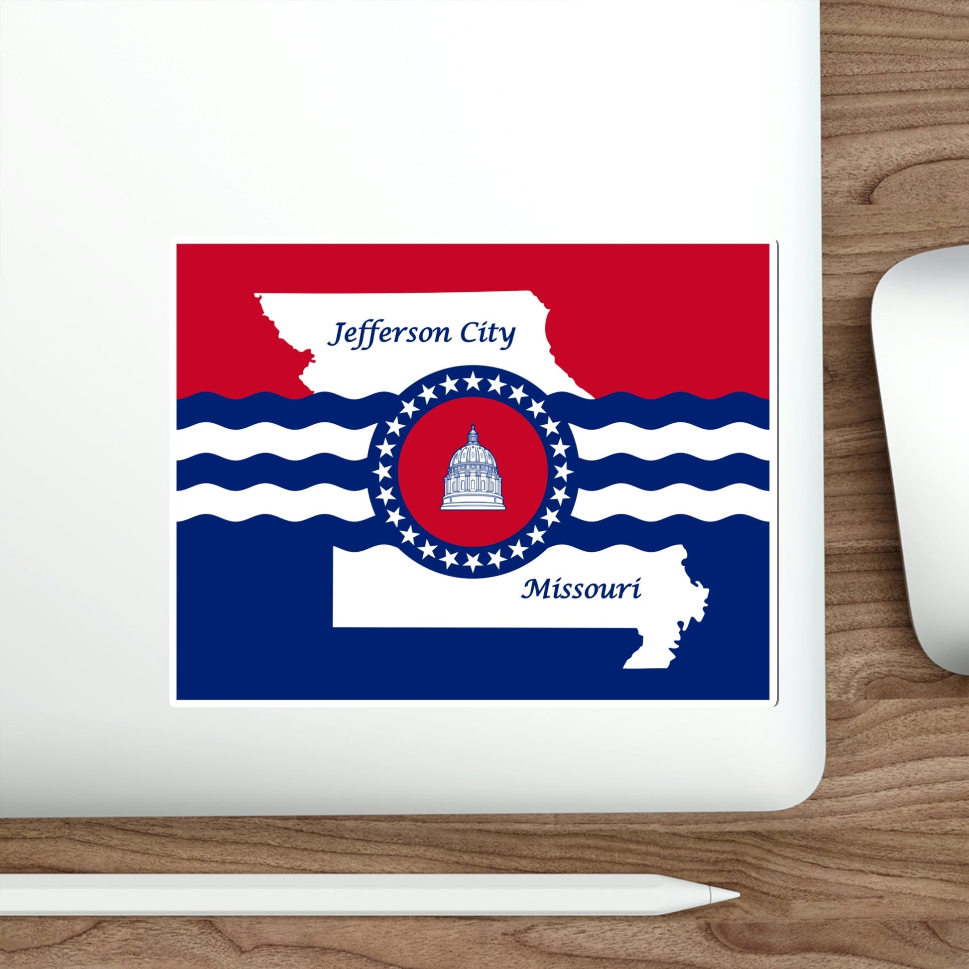 Flag of Jefferson City Missouri USA STICKER Vinyl Die-Cut Decal-The Sticker Space