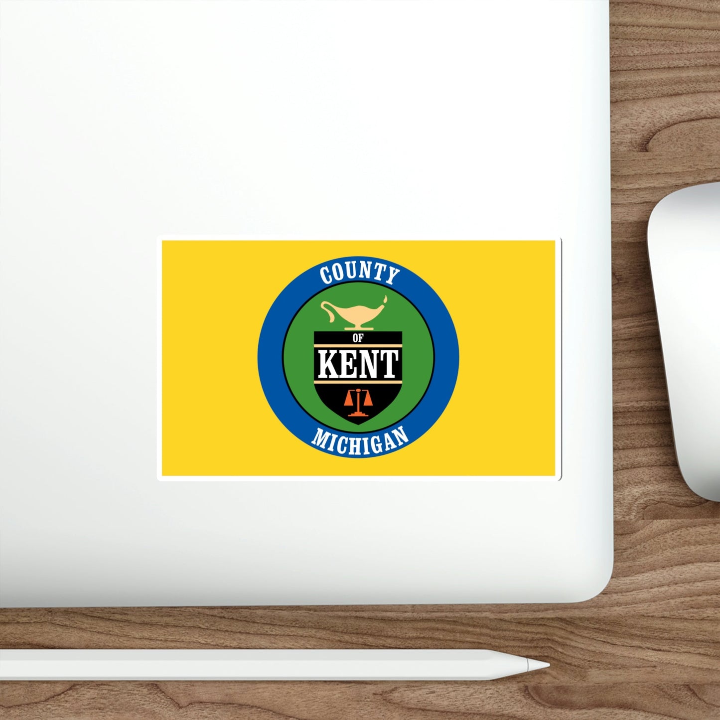 Flag of Kent County Michigan STICKER Vinyl Die-Cut Decal-The Sticker Space