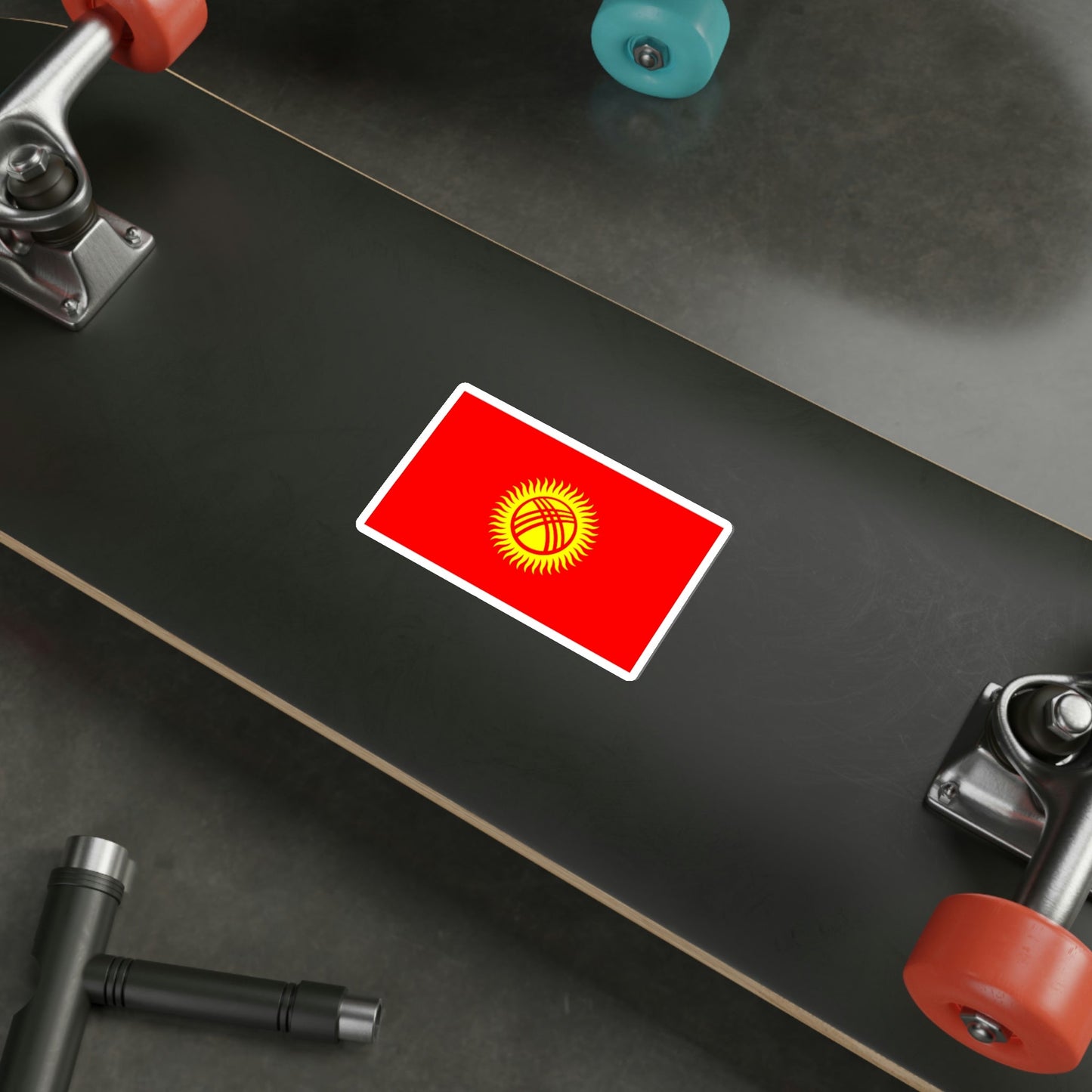 Flag of Kyrgyzstan STICKER Vinyl Die-Cut Decal-The Sticker Space