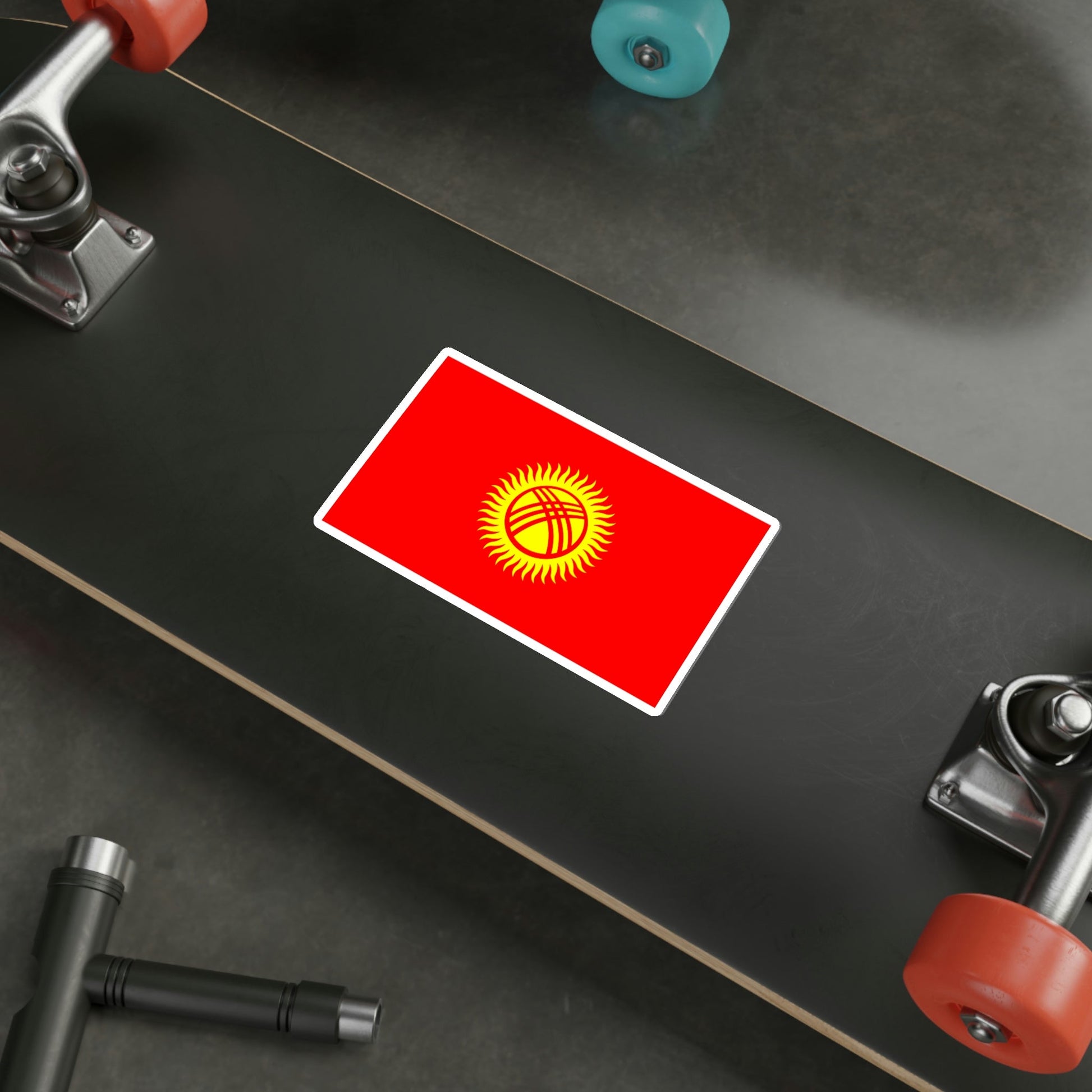 Flag of Kyrgyzstan STICKER Vinyl Die-Cut Decal-The Sticker Space