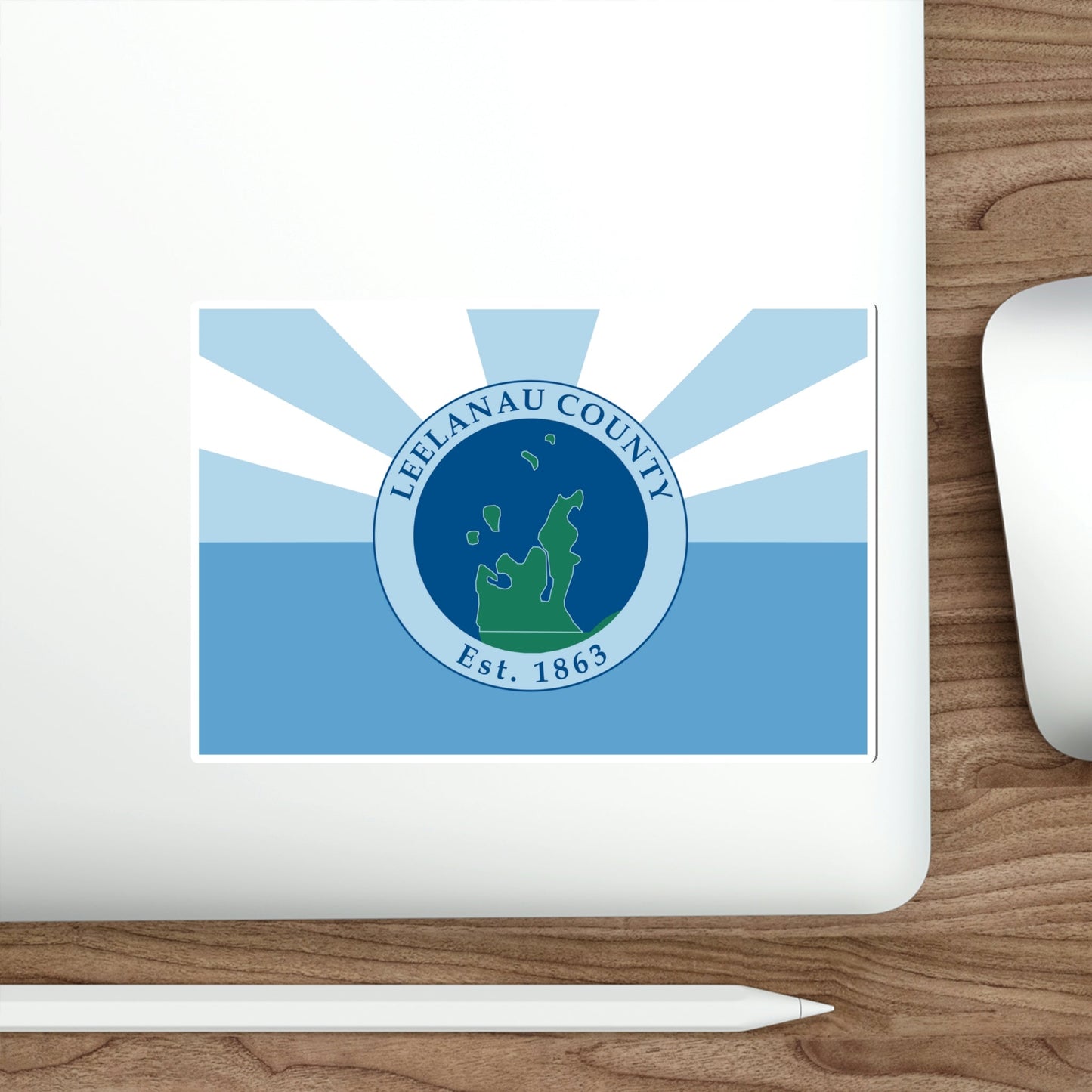 Flag of Leelanau County Michigan STICKER Vinyl Die-Cut Decal-The Sticker Space