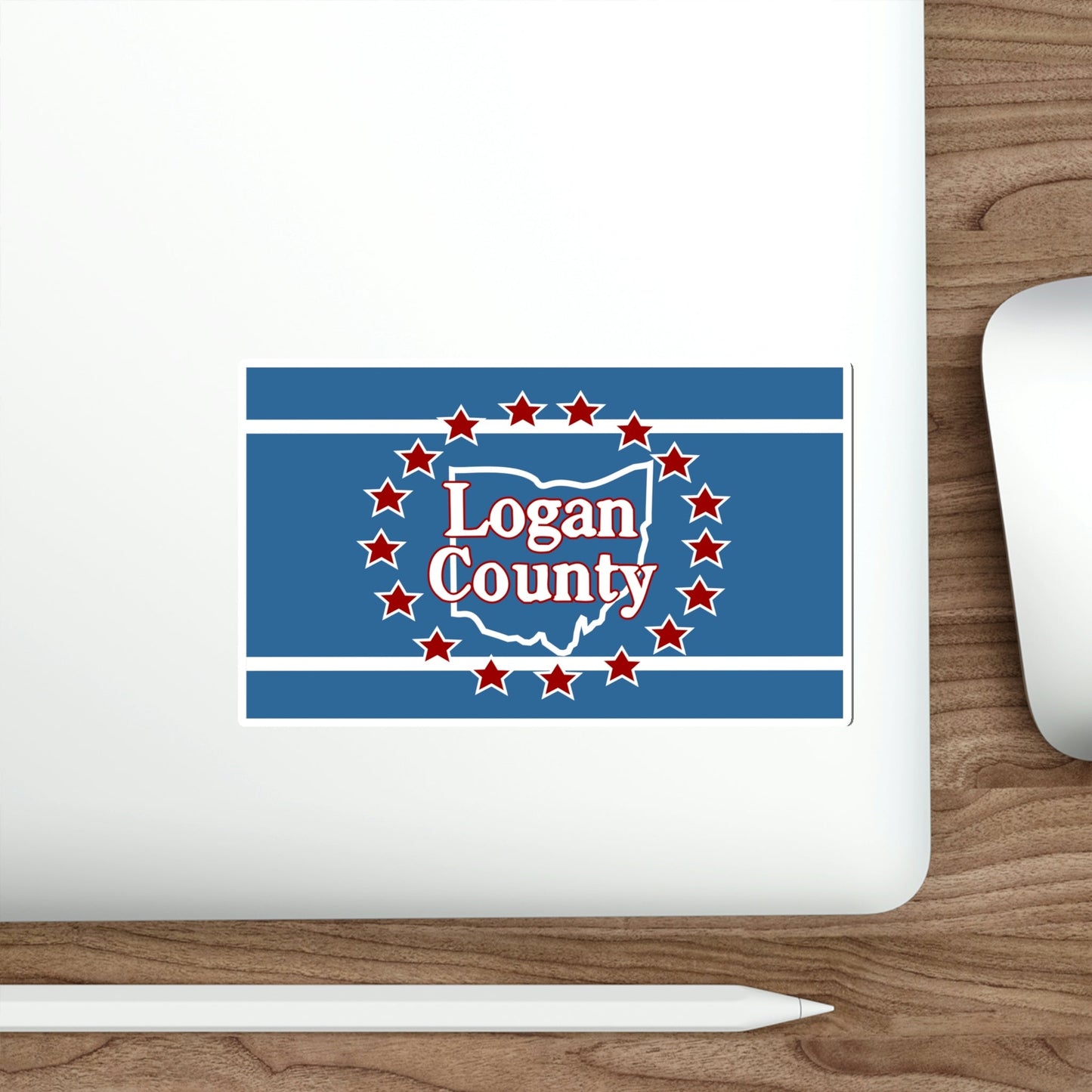 Flag of Logan County Ohio STICKER Vinyl Die-Cut Decal-The Sticker Space