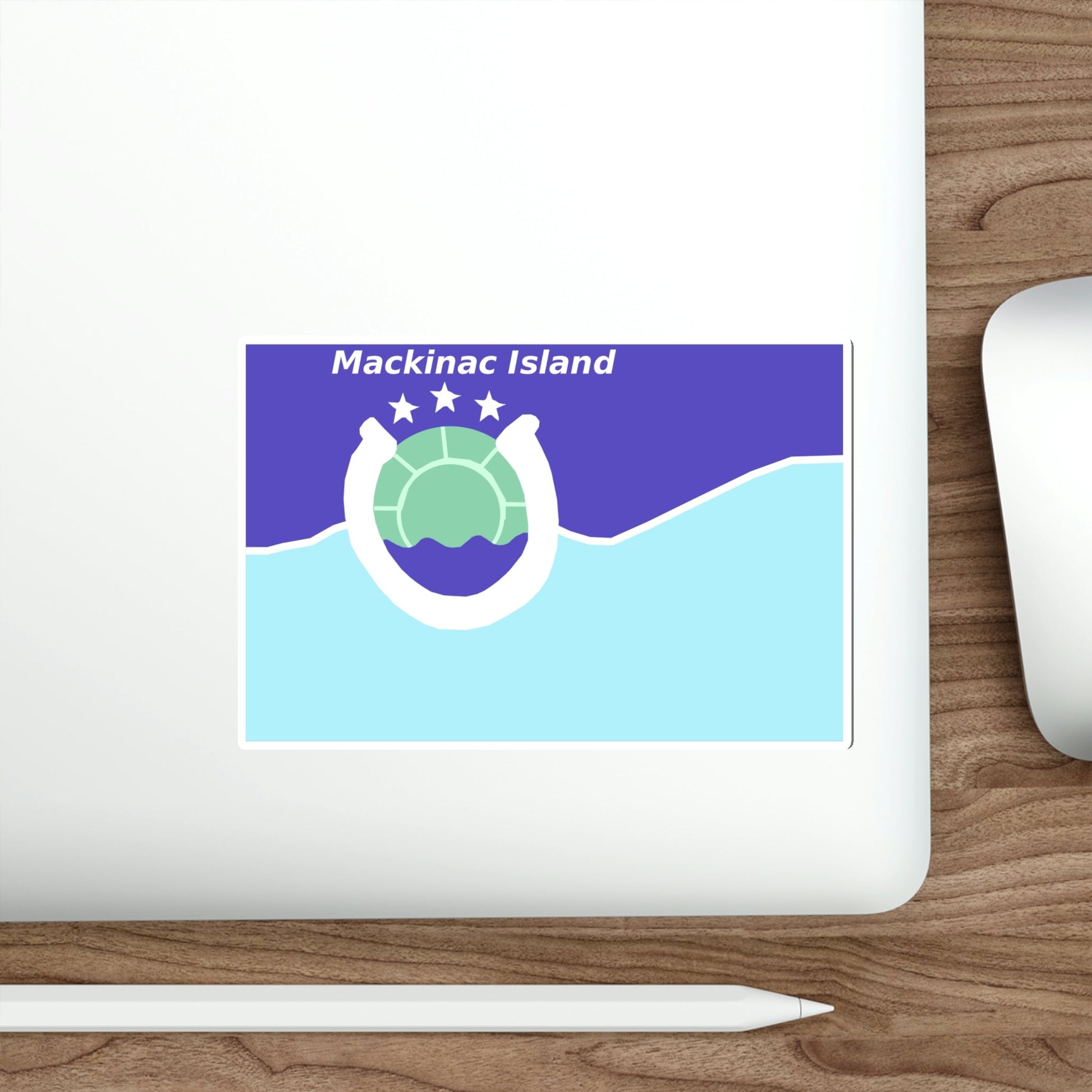 Flag of Mackinac Island Michigan USA STICKER Vinyl Die-Cut Decal-The Sticker Space