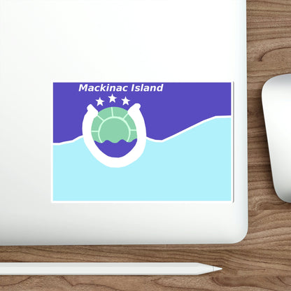 Flag of Mackinac Island Michigan USA STICKER Vinyl Die-Cut Decal-The Sticker Space