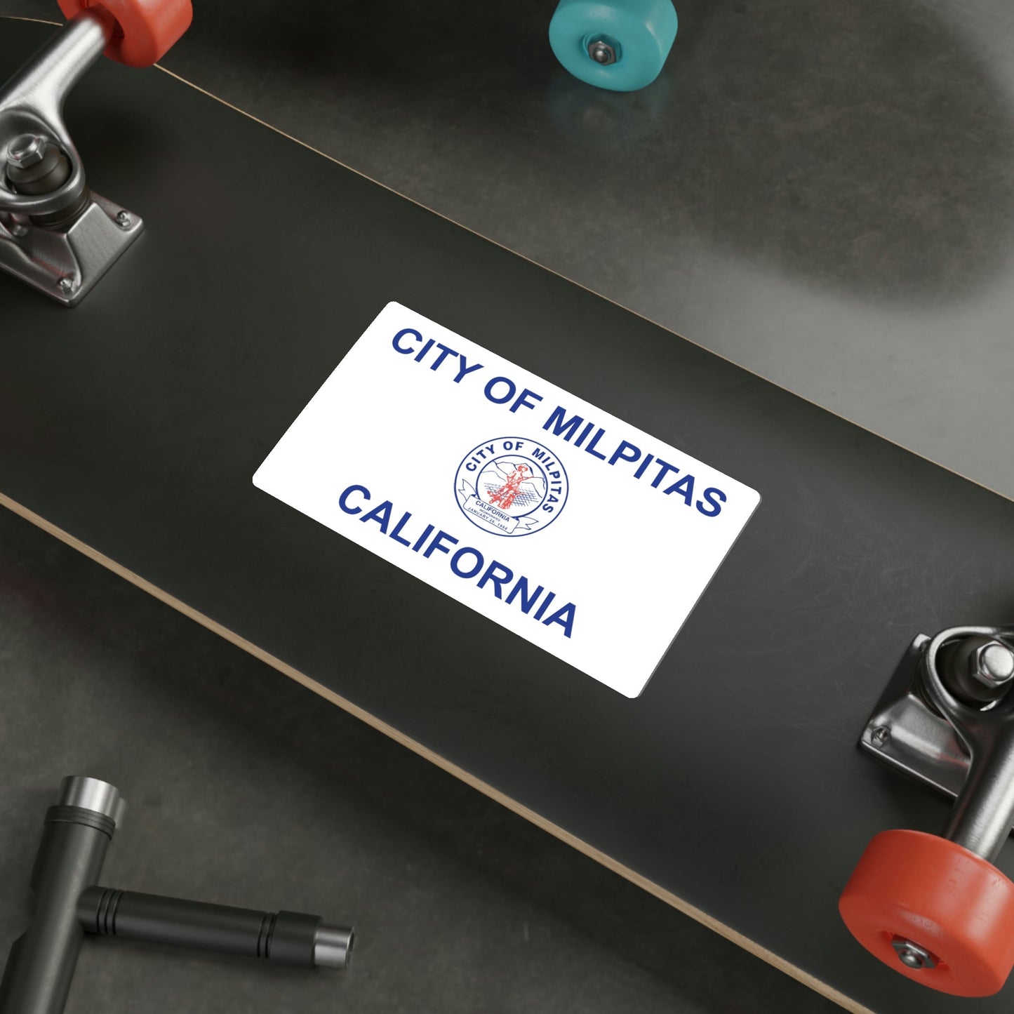 Flag of Milpitas California USA STICKER Vinyl Die-Cut Decal-The Sticker Space