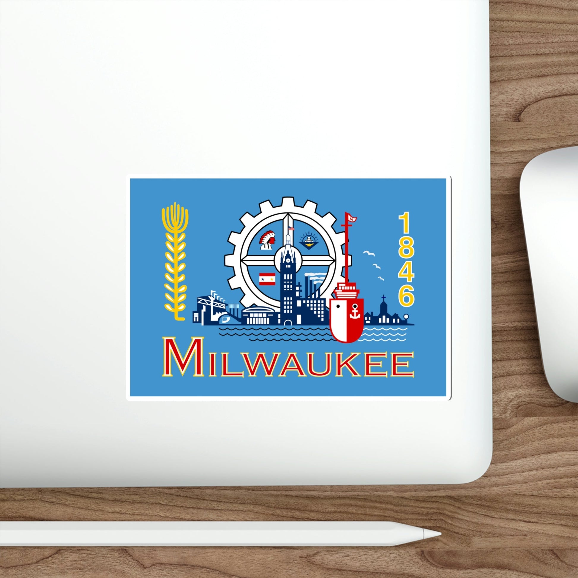 Flag of Milwaukee Wisconsin USA STICKER Vinyl Die-Cut Decal-The Sticker Space