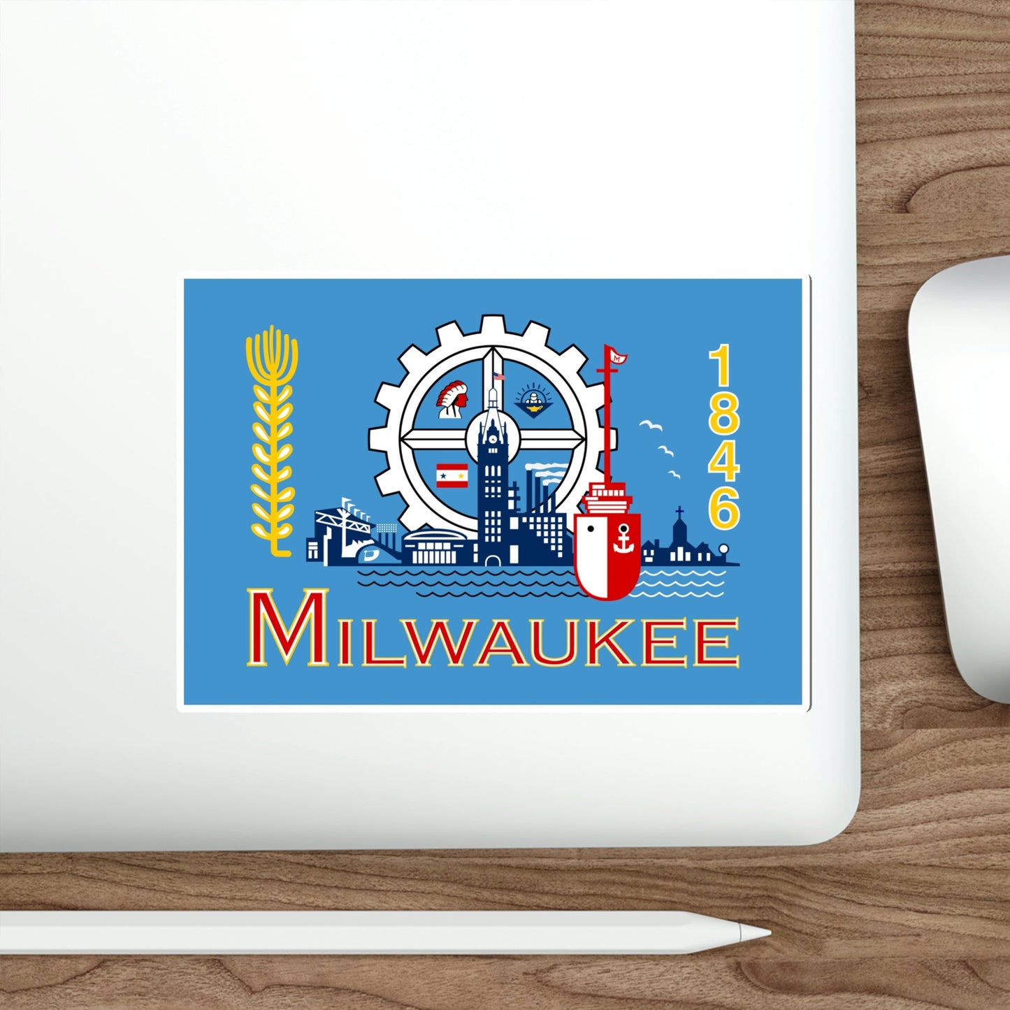 Flag of Milwaukee Wisconsin USA STICKER Vinyl Die-Cut Decal-The Sticker Space