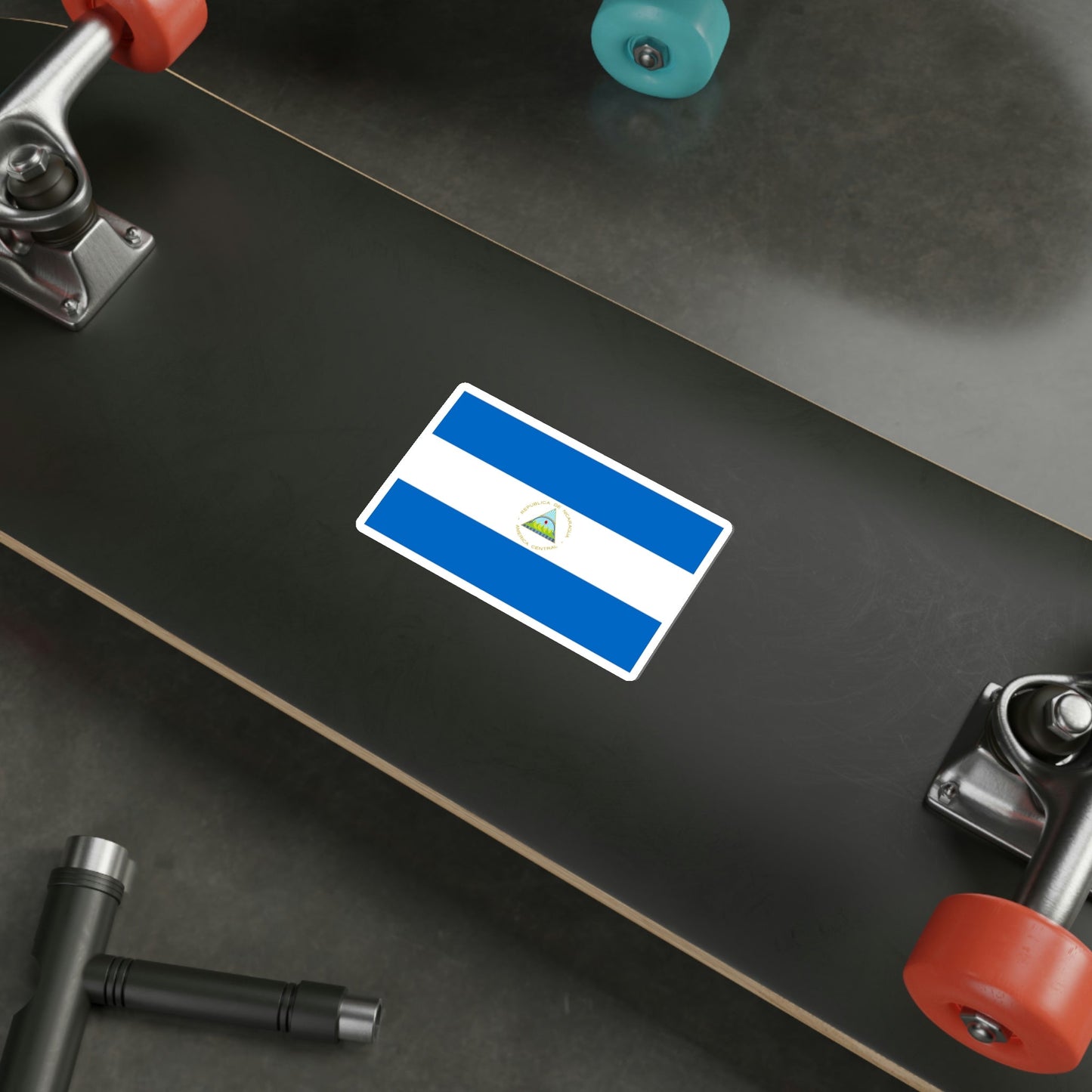 Flag of Nicaragua STICKER Vinyl Die-Cut Decal-The Sticker Space