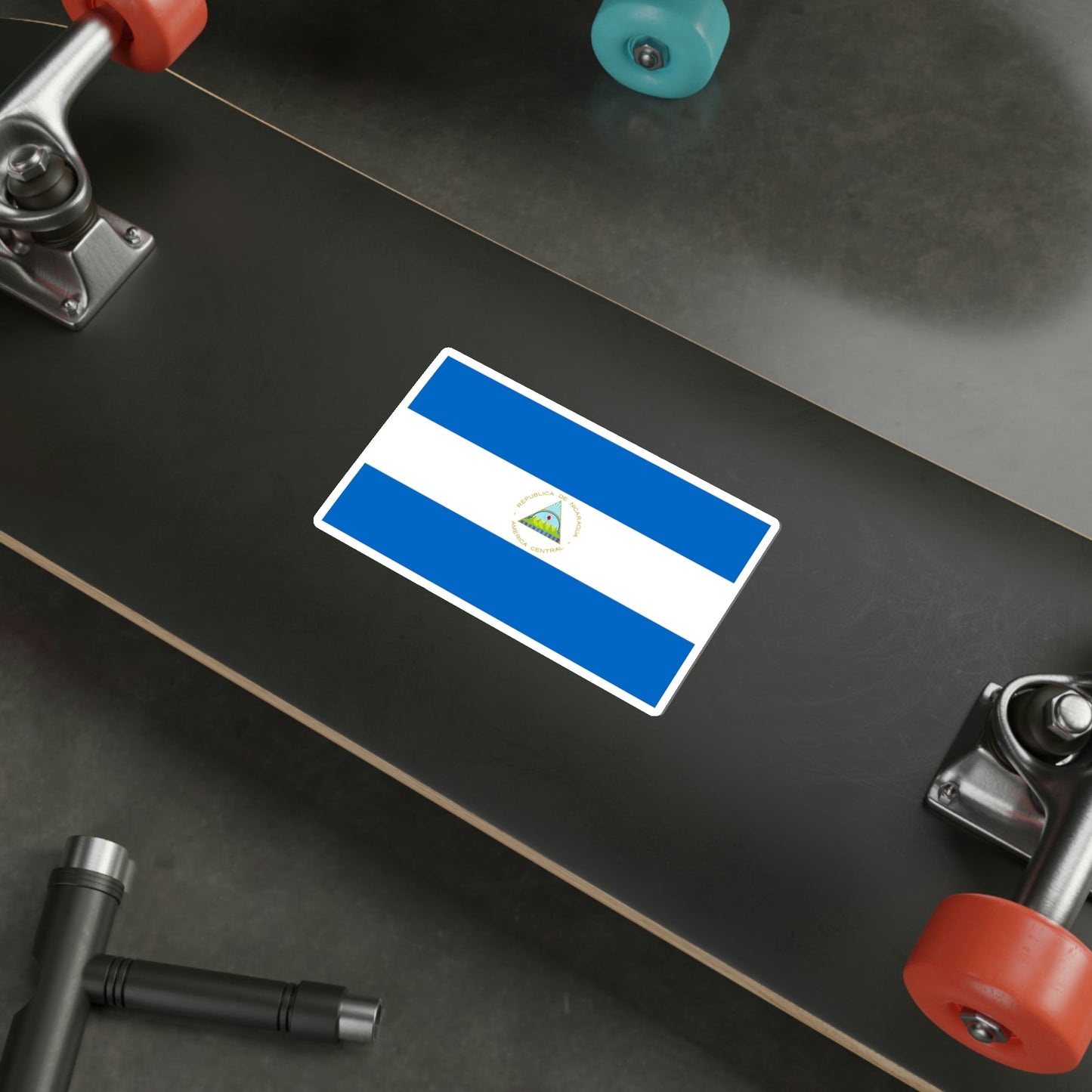 Flag of Nicaragua STICKER Vinyl Die-Cut Decal-The Sticker Space