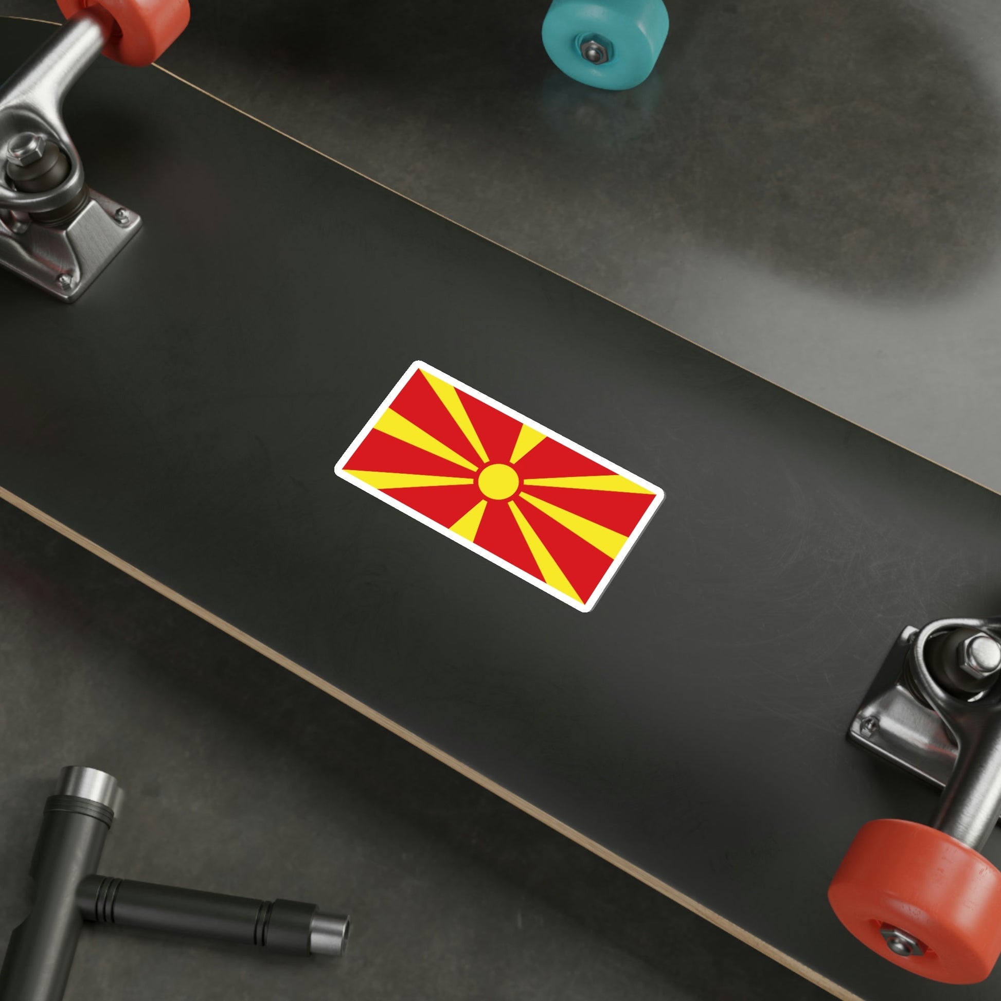 Flag of North Macedonia STICKER Vinyl Die-Cut Decal-The Sticker Space