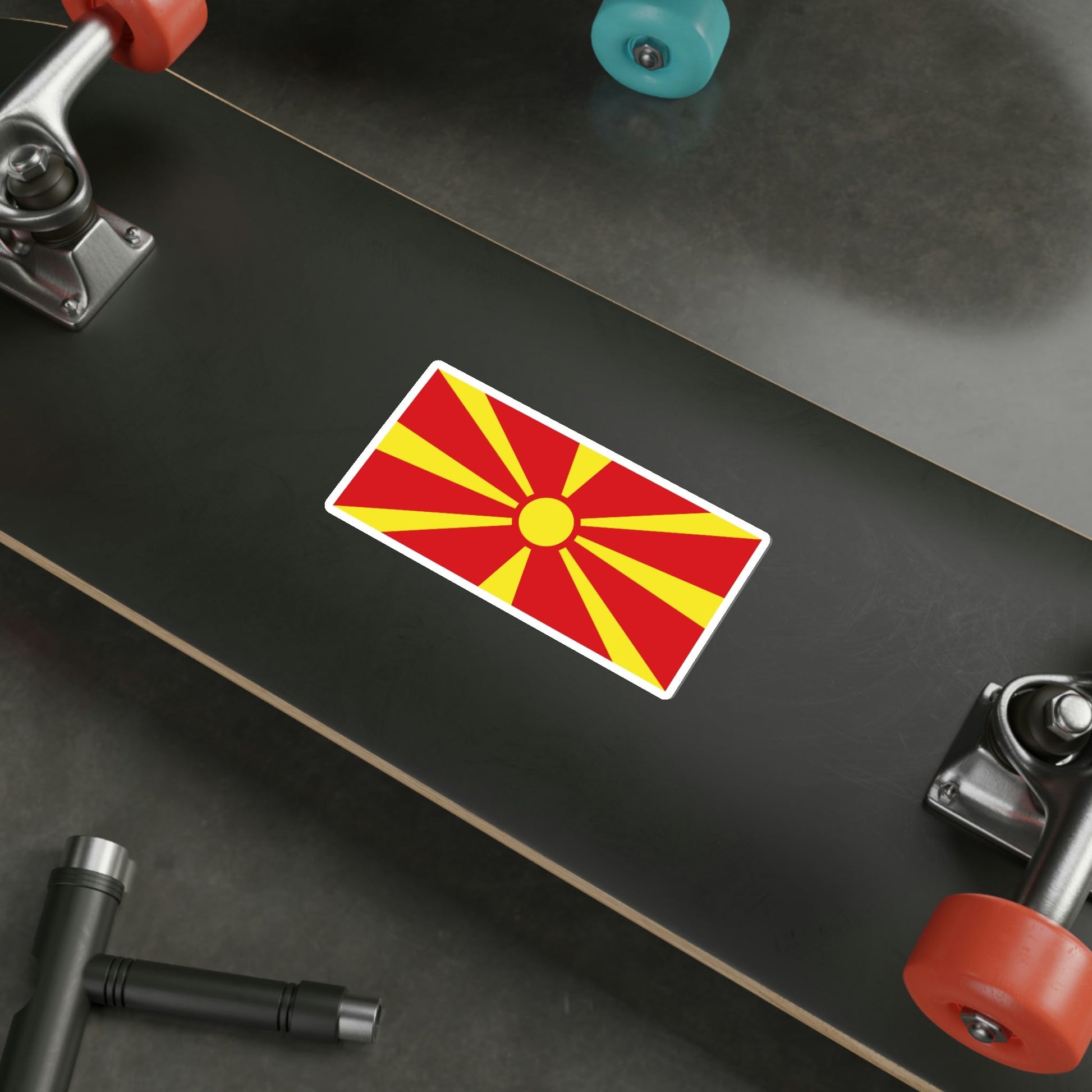 Flag of North Macedonia STICKER Vinyl Die-Cut Decal-The Sticker Space