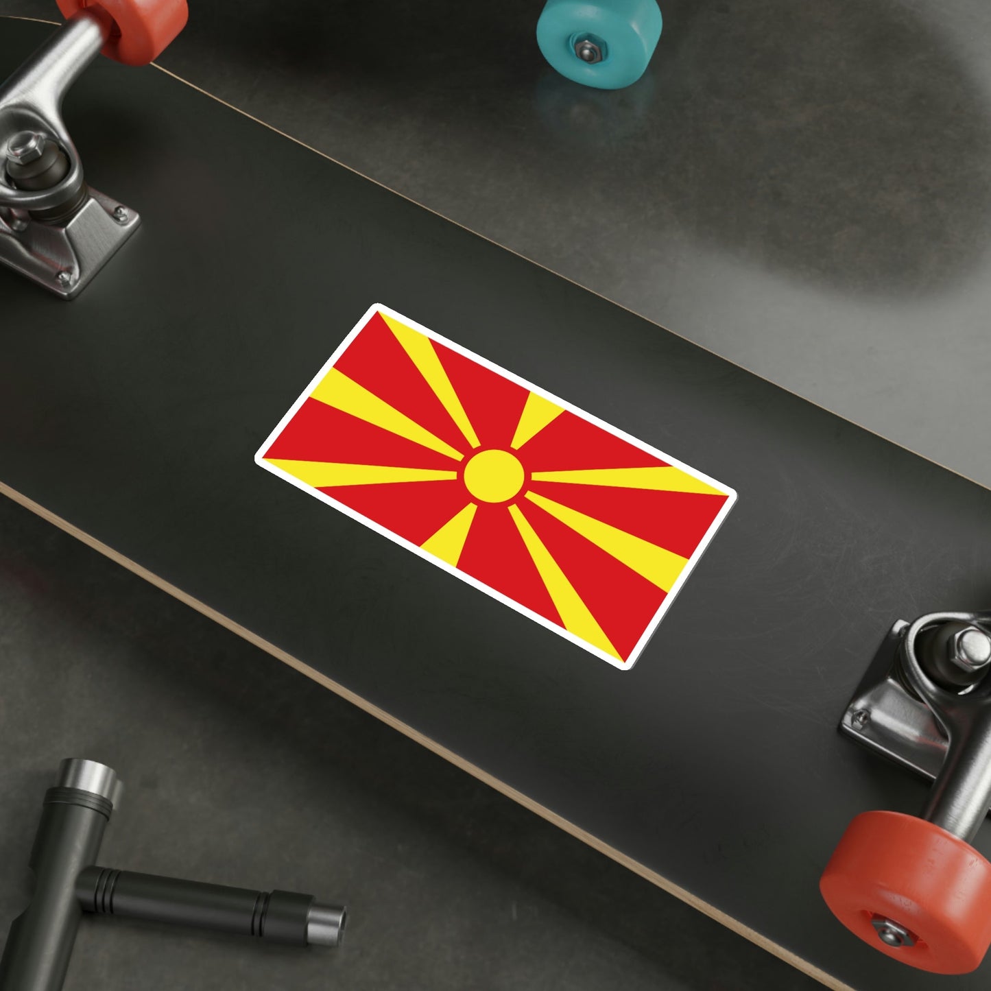 Flag of North Macedonia STICKER Vinyl Die-Cut Decal-The Sticker Space