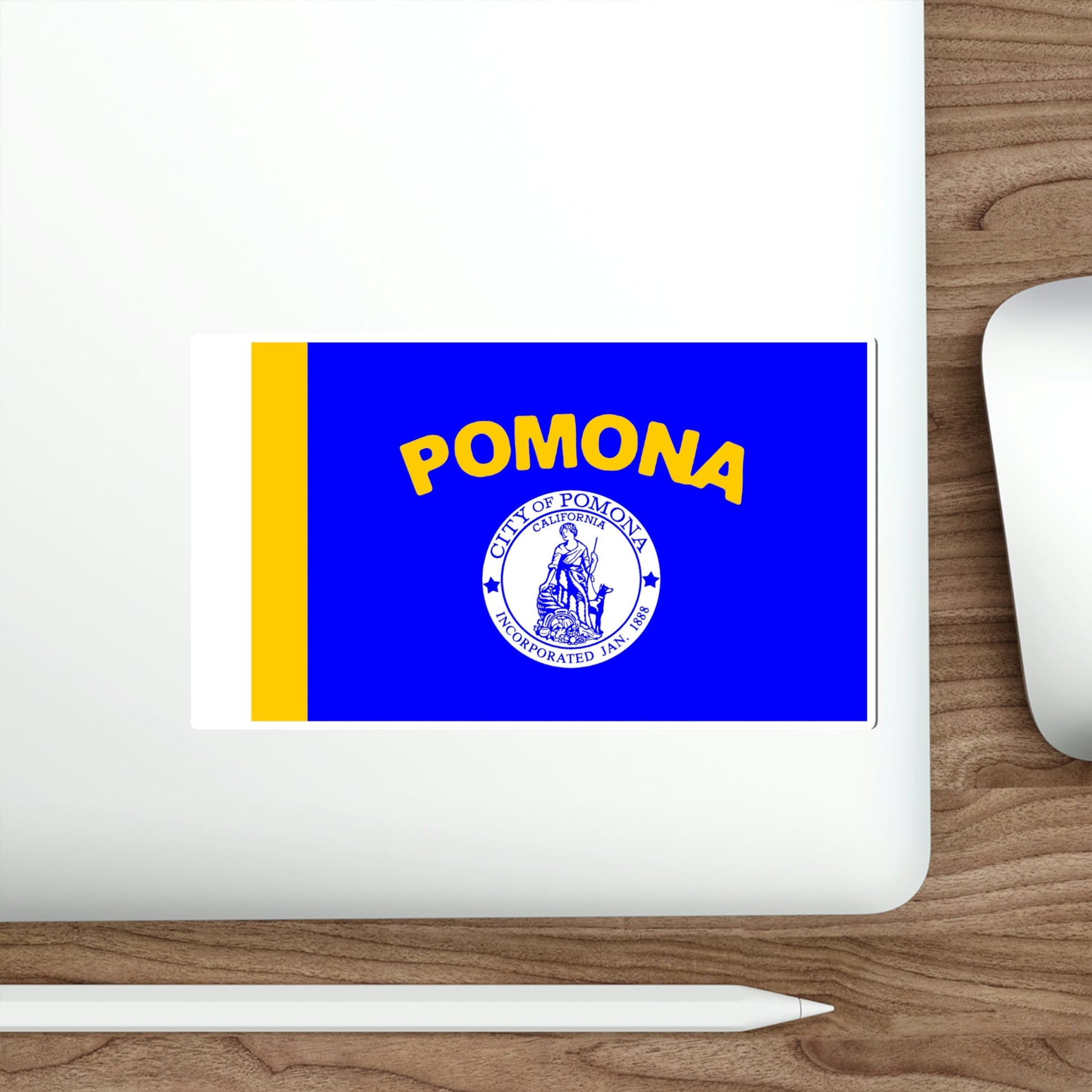 Flag of Pomona California USA STICKER Vinyl Die-Cut Decal-The Sticker Space