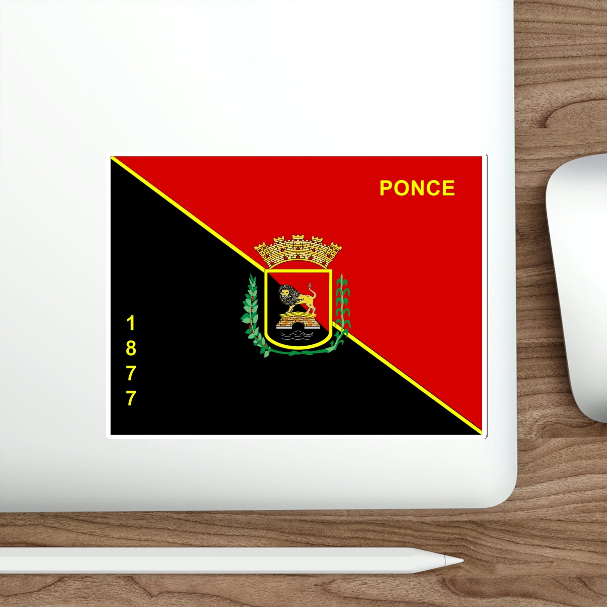 Flag of Ponce Puerto Rico 1877 Version STICKER Vinyl Die-Cut Decal-The Sticker Space