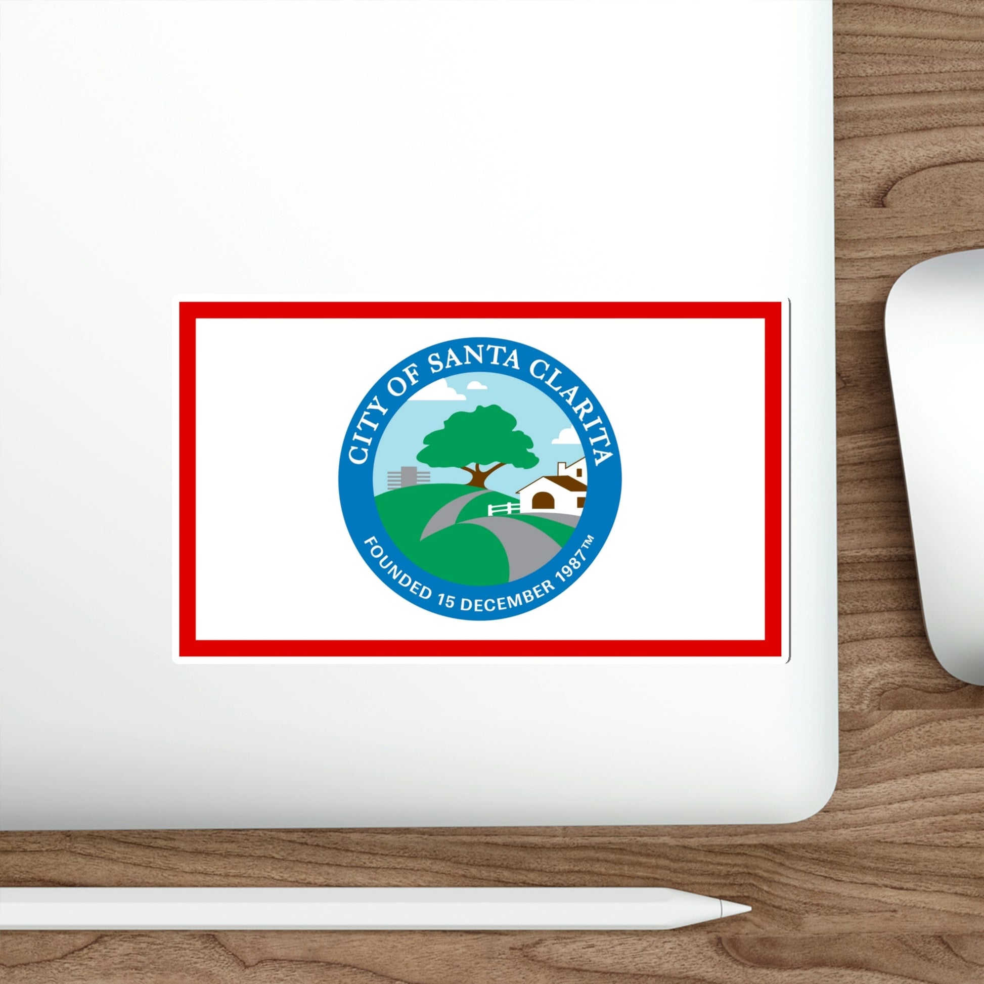 Flag of Santa Clarita California USA STICKER Vinyl Die-Cut Decal-The Sticker Space