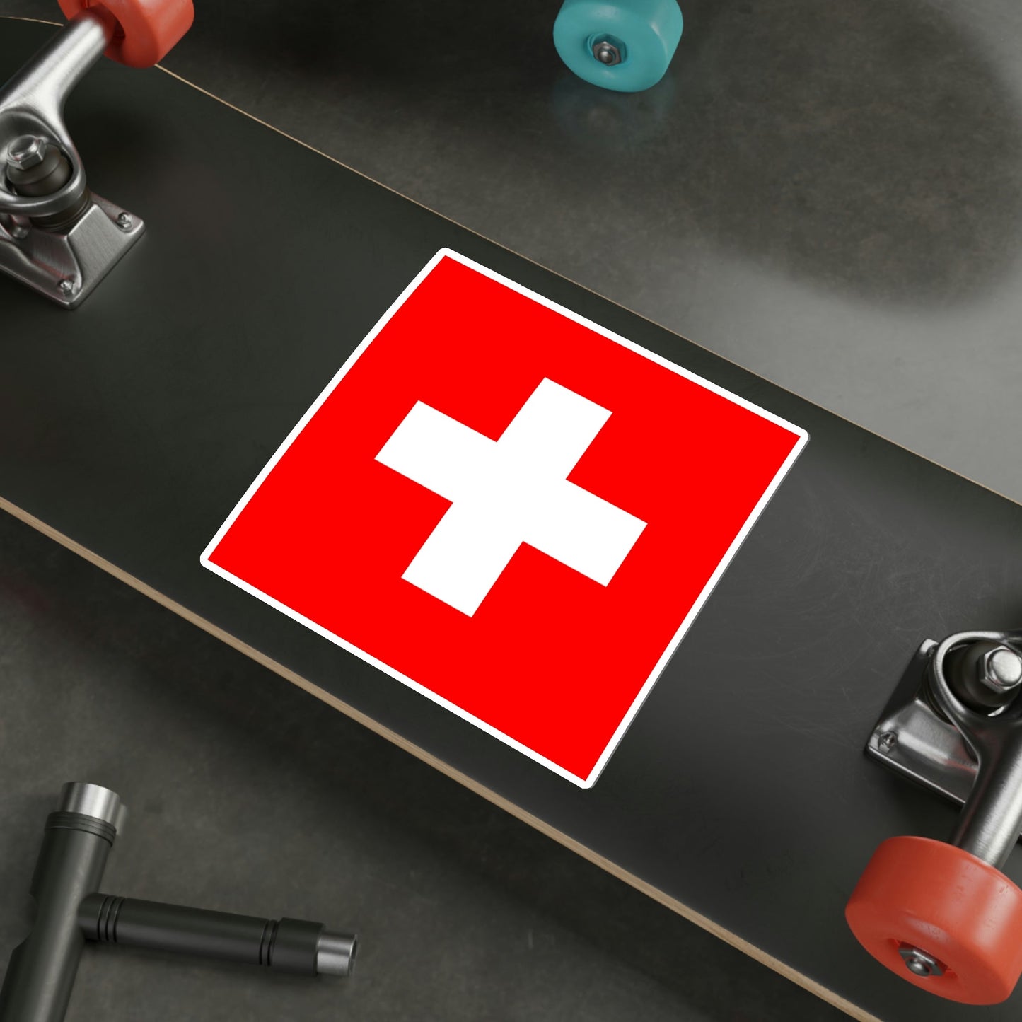 Flag of Switzerland STICKER Vinyl Die-Cut Decal-The Sticker Space