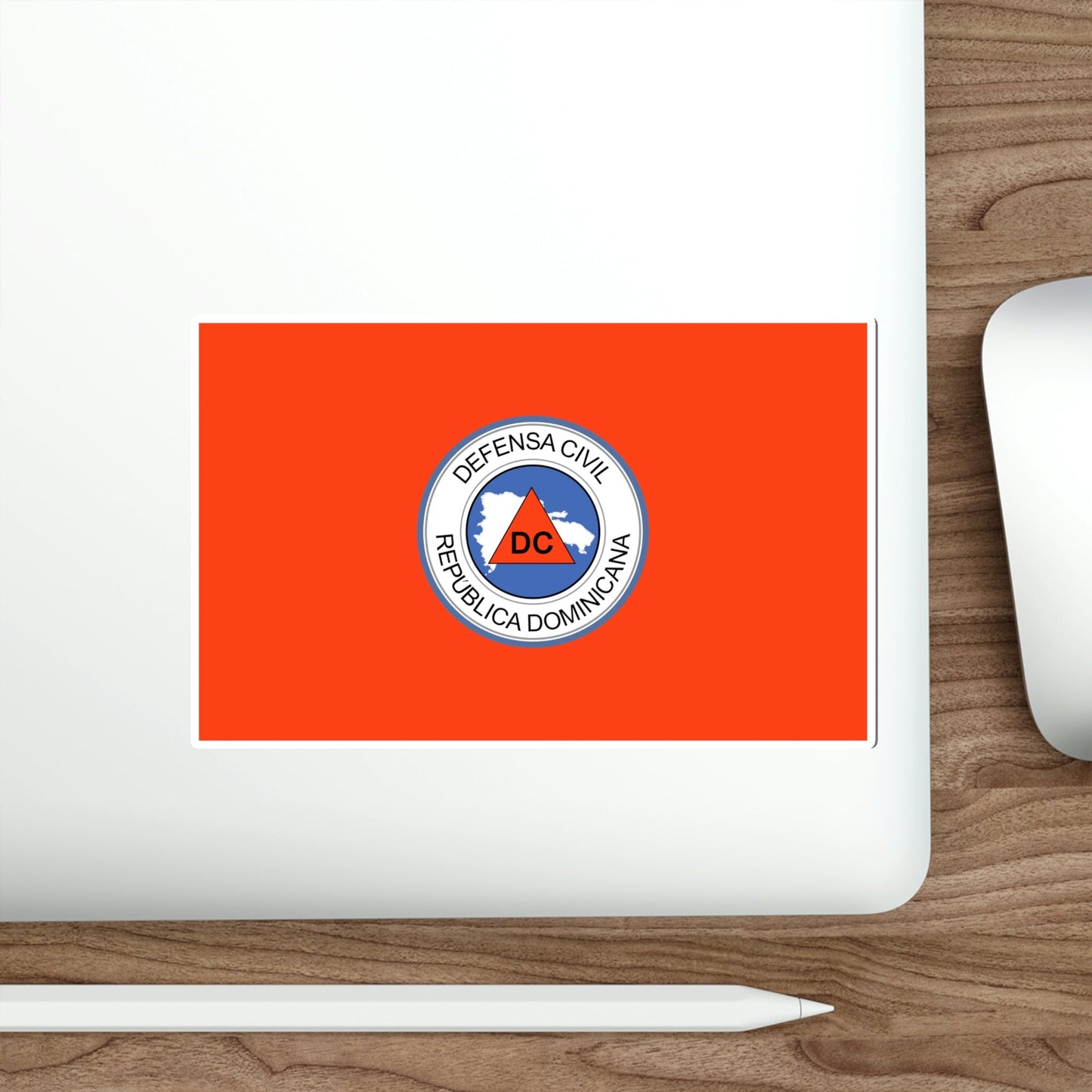 Flag of the Dominican Civil Defence STICKER Vinyl Die-Cut Decal-The Sticker Space