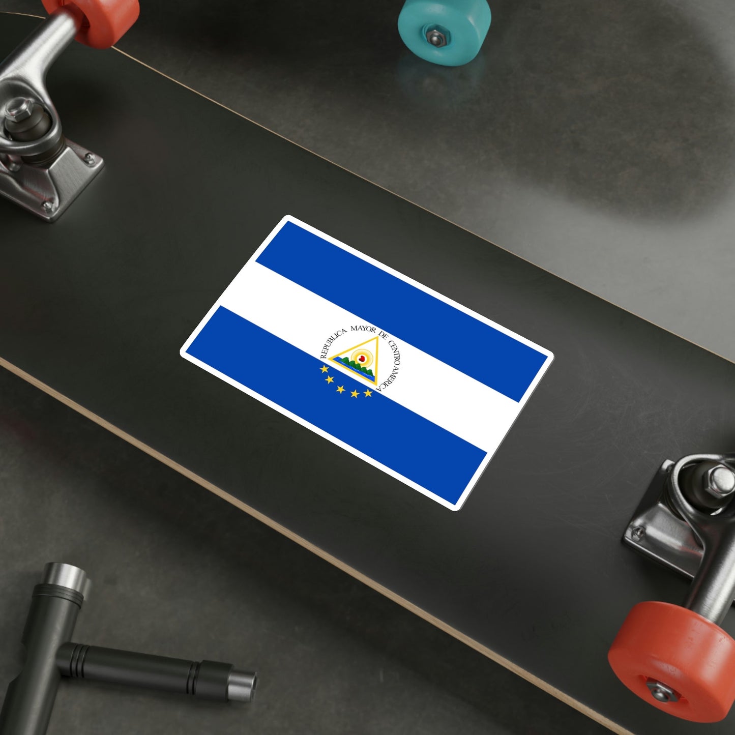 Flag of the Greater Republic of Central America (1898) STICKER Vinyl Die-Cut Decal-The Sticker Space