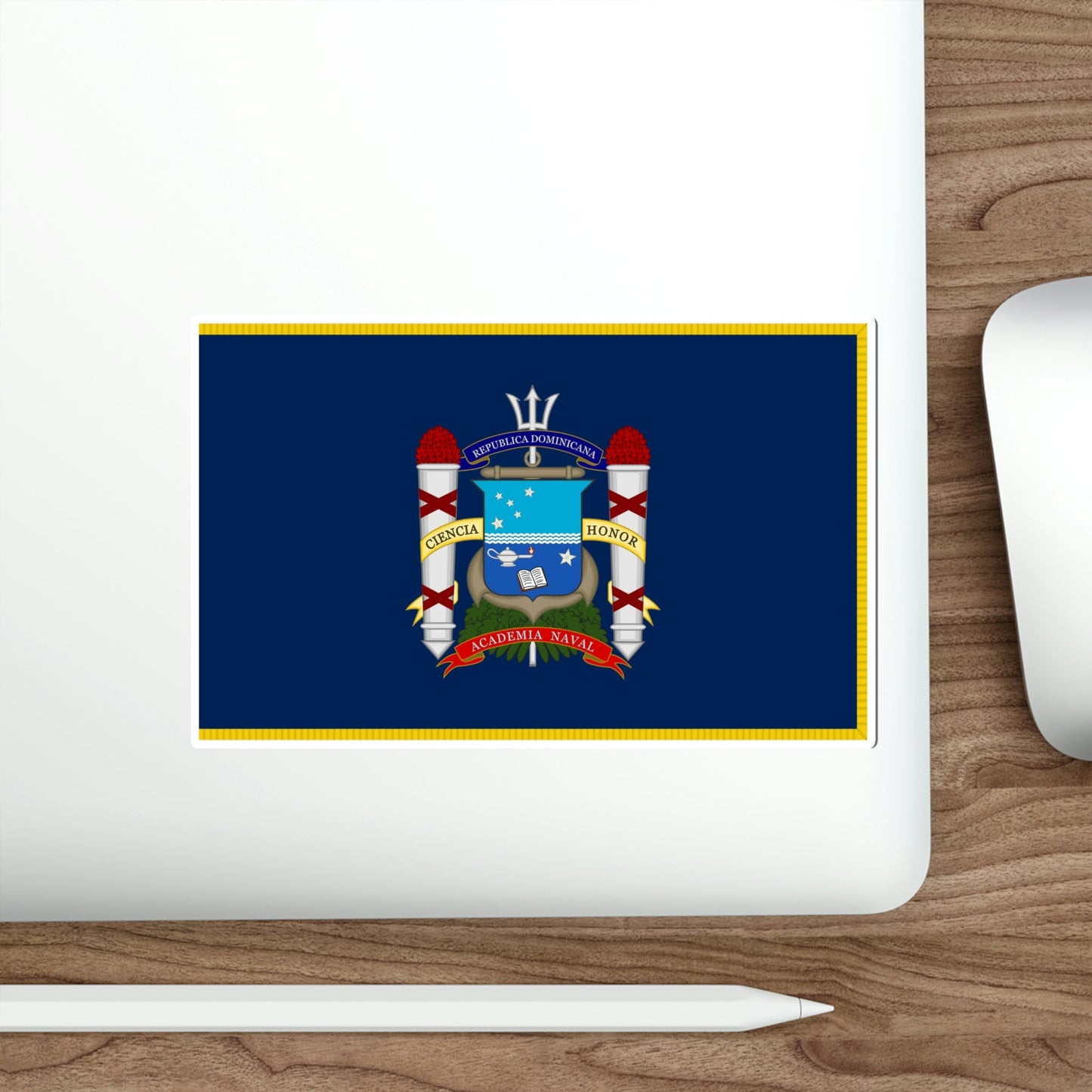 Flag of the Naval Academy Dominican Republic STICKER Vinyl Die-Cut Decal-The Sticker Space