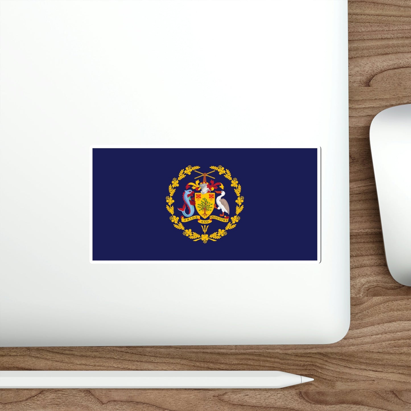 Flag of the President of Barbados STICKER Vinyl Die-Cut Decal-The Sticker Space