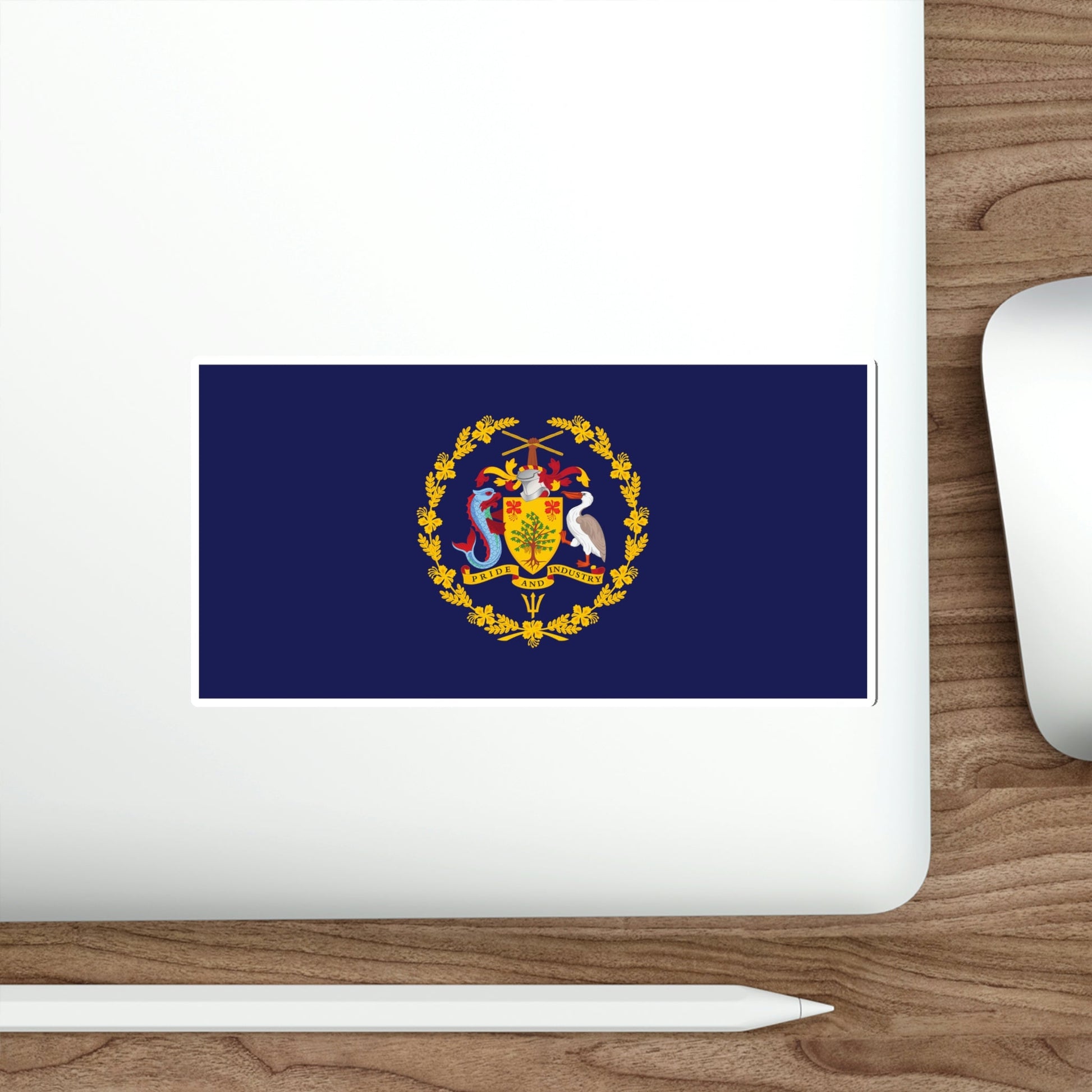 Flag of the President of Barbados STICKER Vinyl Die-Cut Decal-The Sticker Space