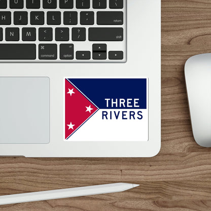 Flag of Three Rivers Michigan USA STICKER Vinyl Die-Cut Decal-The Sticker Space