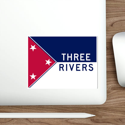 Flag of Three Rivers Michigan USA STICKER Vinyl Die-Cut Decal-The Sticker Space