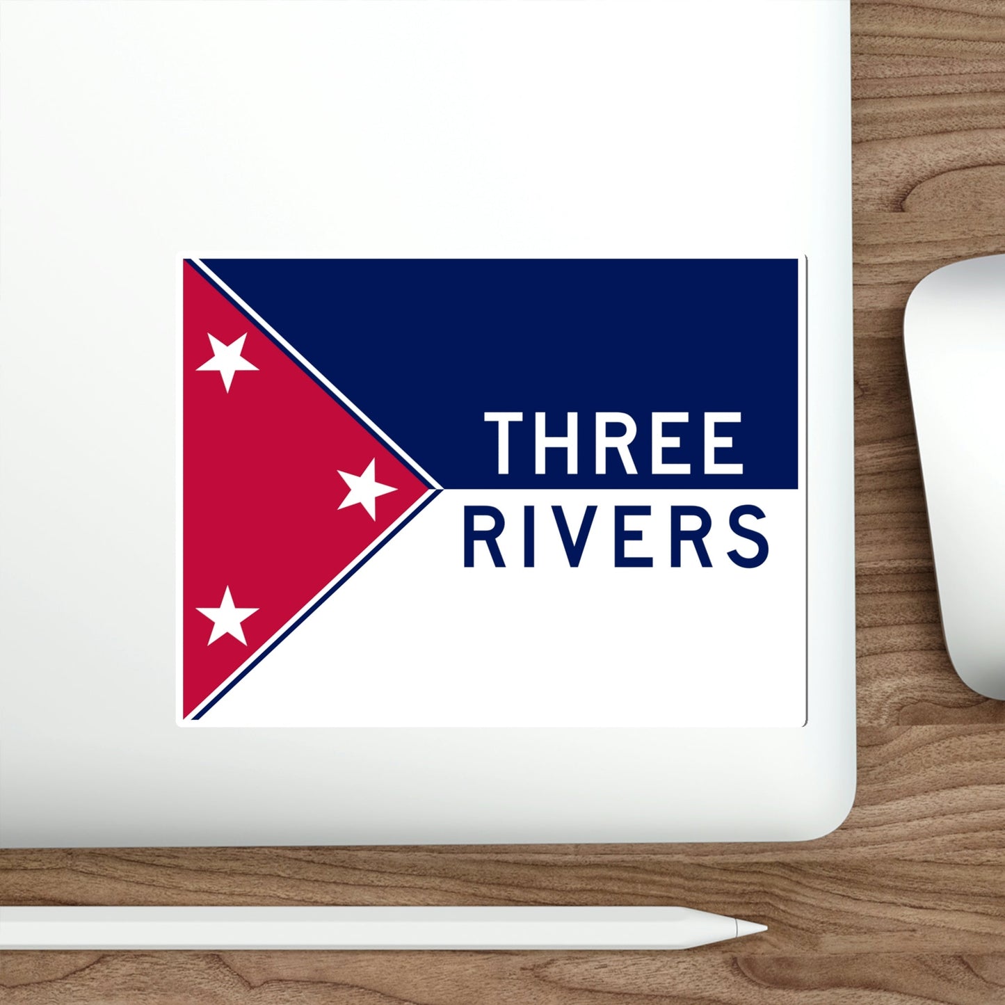 Flag of Three Rivers Michigan USA STICKER Vinyl Die-Cut Decal-The Sticker Space