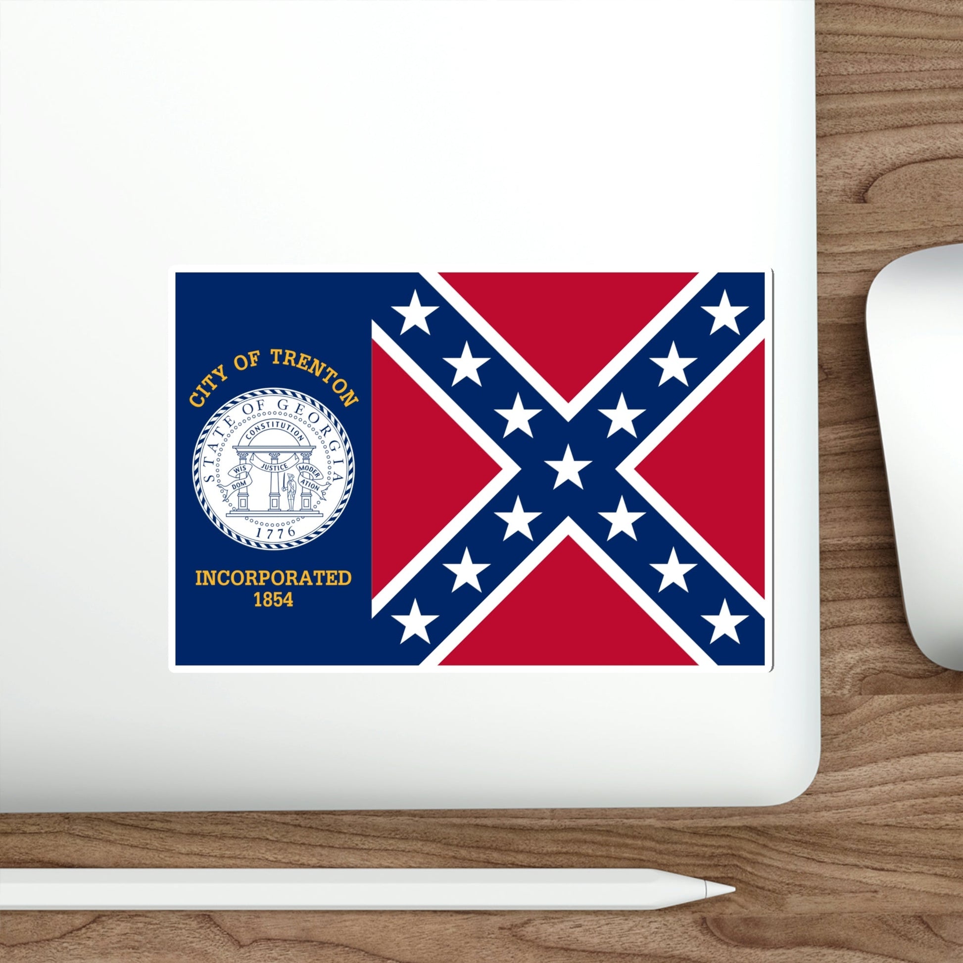 Flag of Trenton Georgia USA STICKER Vinyl Die-Cut Decal-The Sticker Space