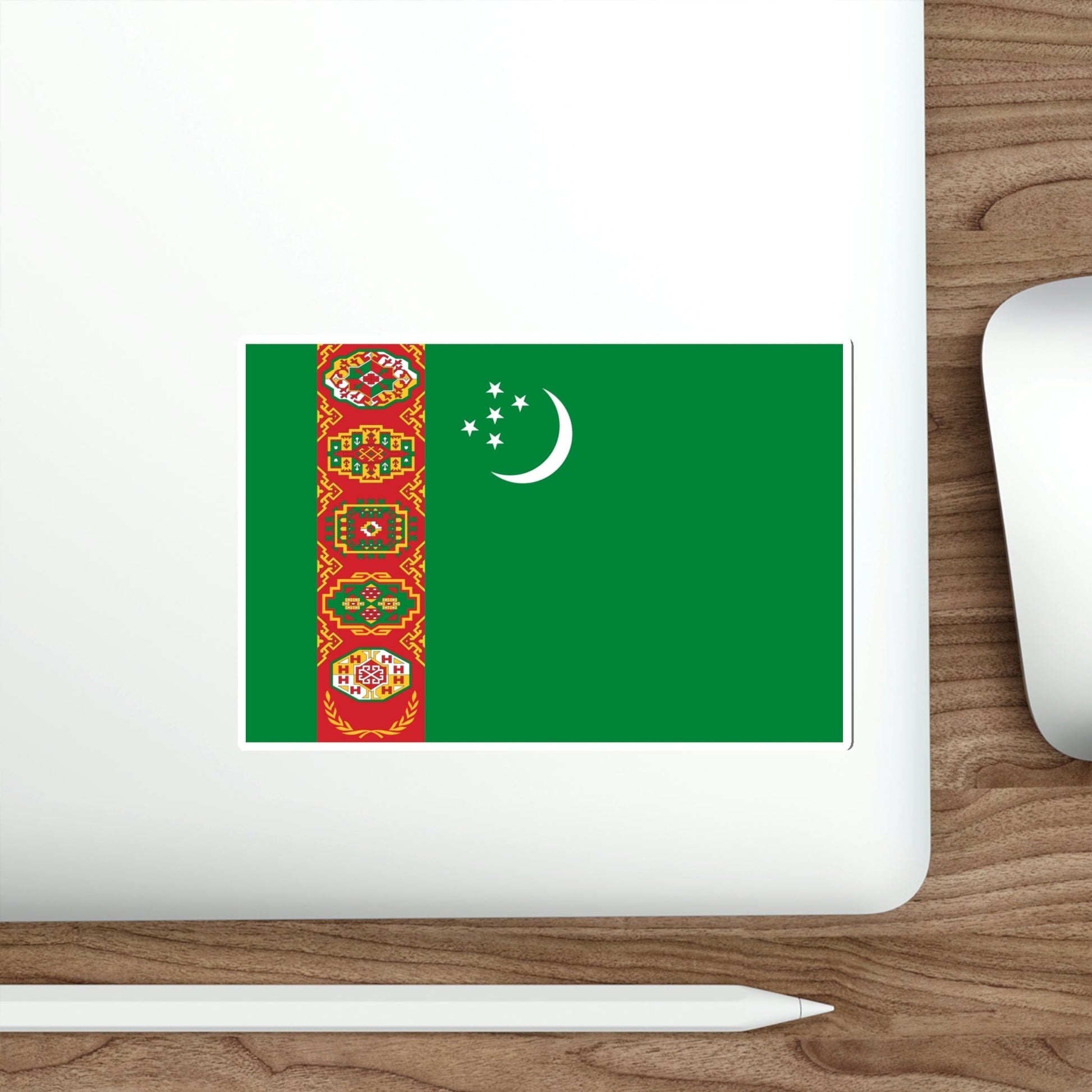 Flag of Turkmenistan STICKER Vinyl Die-Cut Decal-The Sticker Space