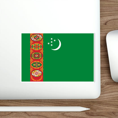 Flag of Turkmenistan STICKER Vinyl Die-Cut Decal-The Sticker Space