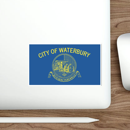 Flag of Waterbury Connecticut USA STICKER Vinyl Die-Cut Decal-The Sticker Space