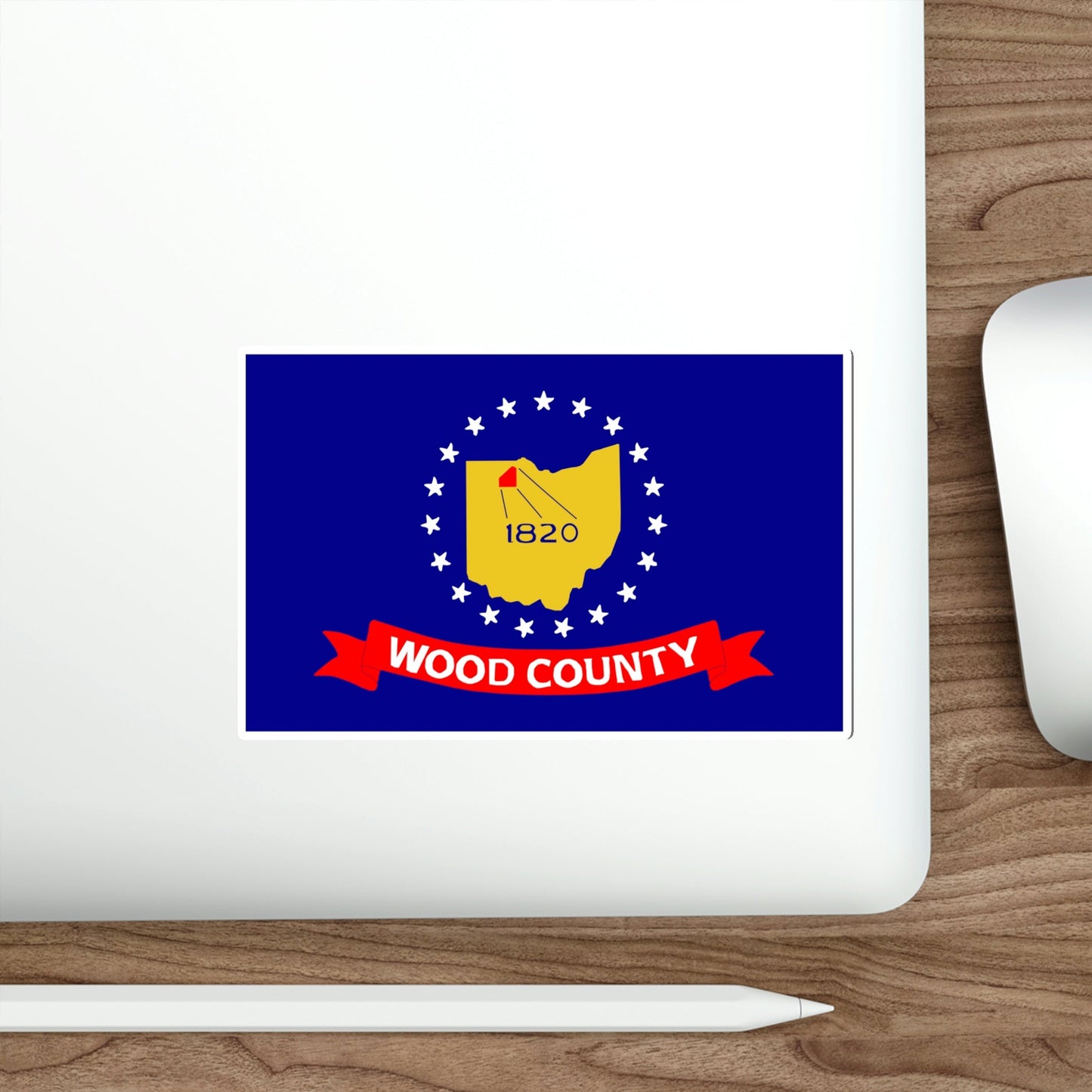 Flag of Wood County Ohio STICKER Vinyl Die-Cut Decal-The Sticker Space