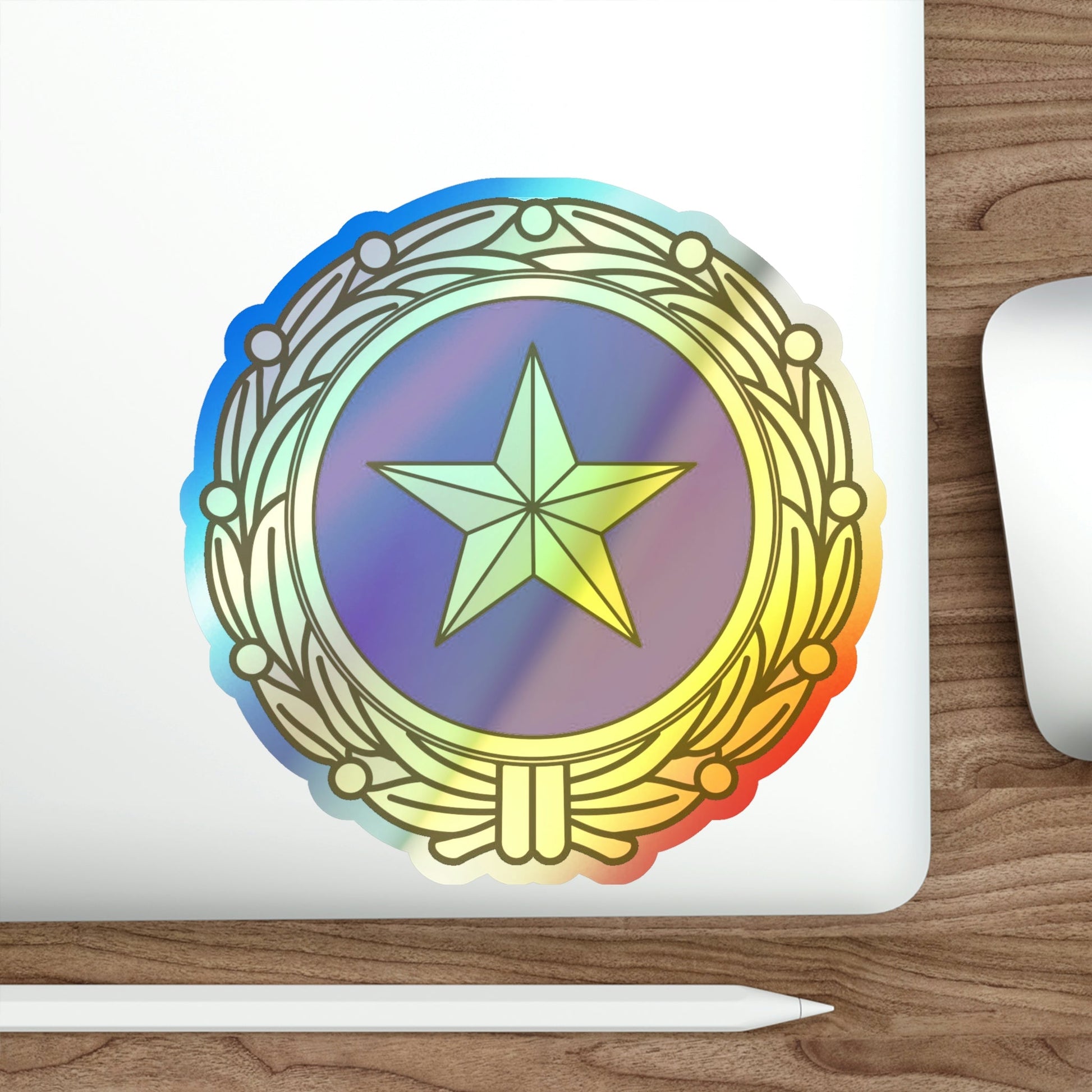 Gold Star Lapel (U.S. Army) Holographic STICKER Die-Cut Vinyl Decal-The Sticker Space