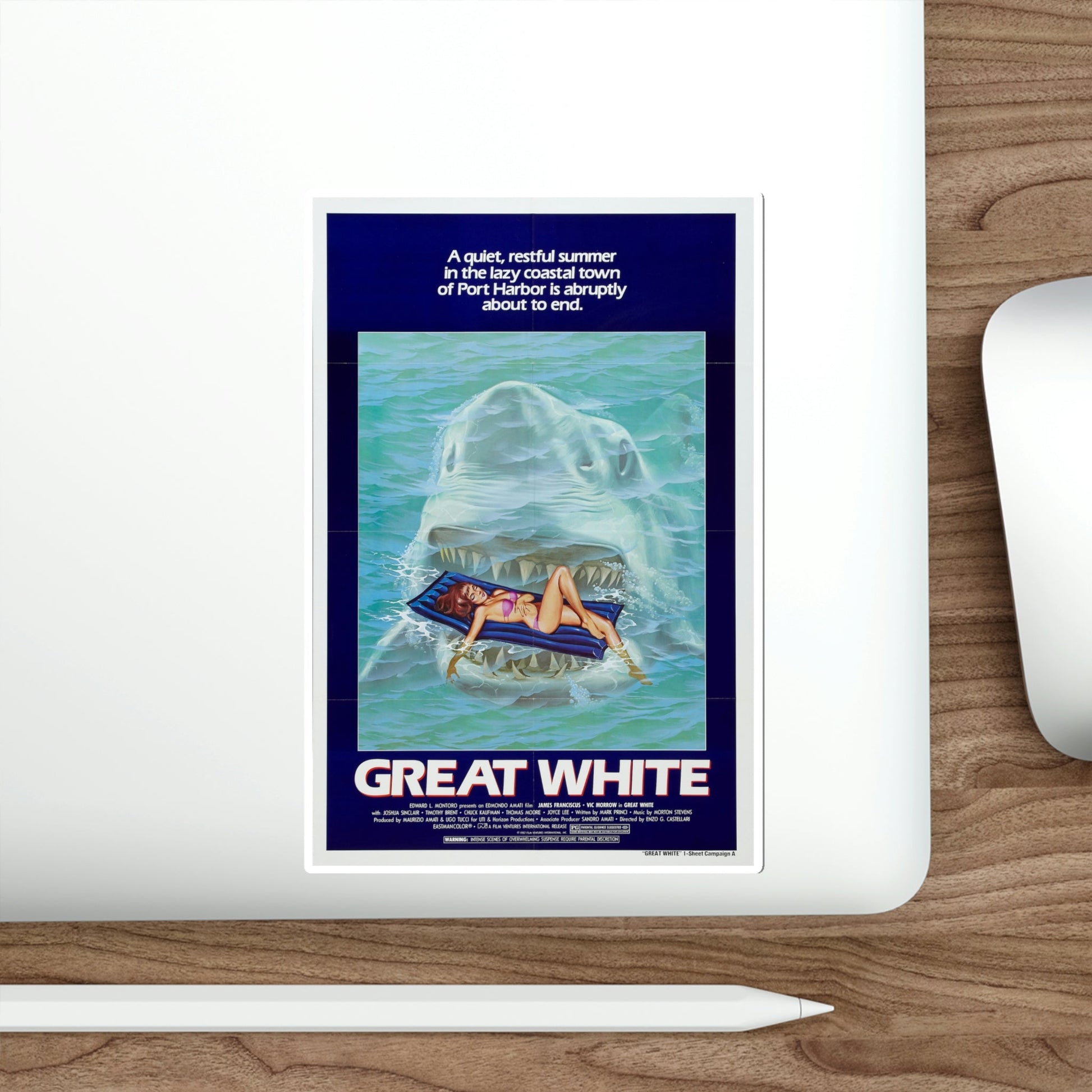 Great White 1982 Movie Poster STICKER Vinyl Die-Cut Decal-The Sticker Space