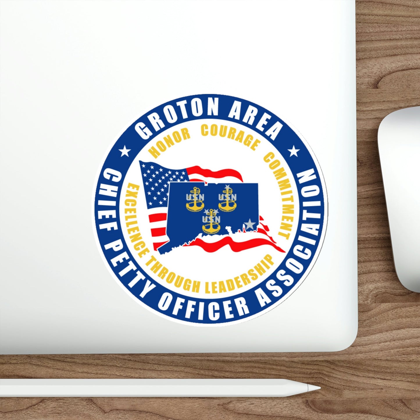 Groton Area CPOA Chief Petty Officer Associations (U.S. Navy) STICKER Vinyl Die-Cut Decal-The Sticker Space