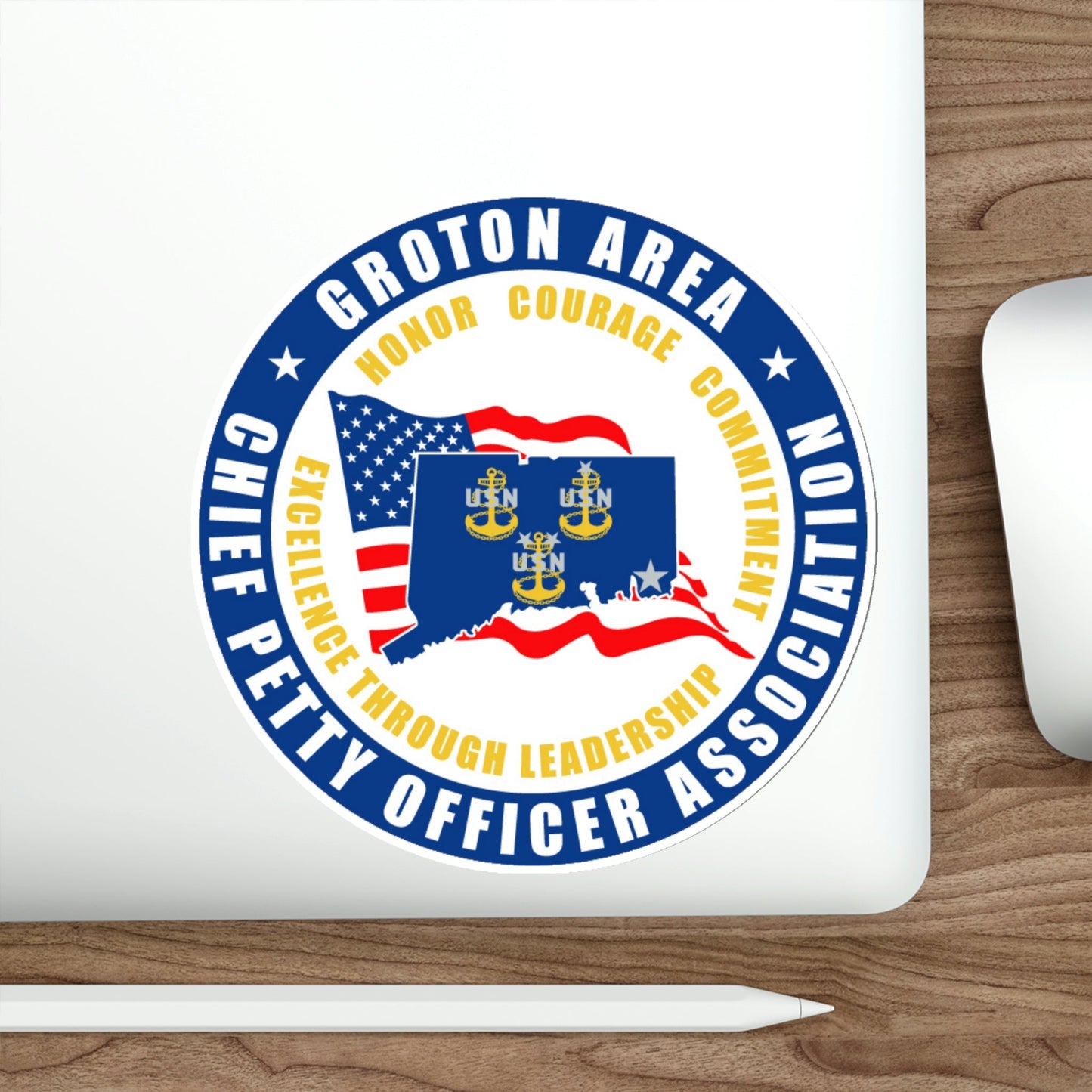 Groton Area CPOA Chief Petty Officer Associations (U.S. Navy) STICKER Vinyl Die-Cut Decal-The Sticker Space