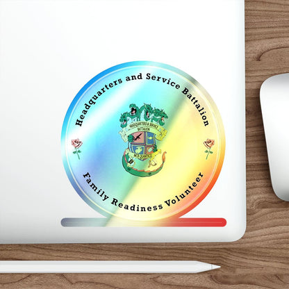 Headquarters And Service Battalion Family Readiness Volunteer (USMC) Holographic STICKER Die-Cut Vinyl Decal-The Sticker Space