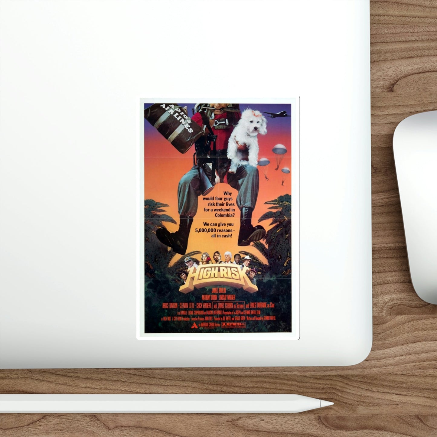 High Risk 1981 Movie Poster STICKER Vinyl Die-Cut Decal-The Sticker Space