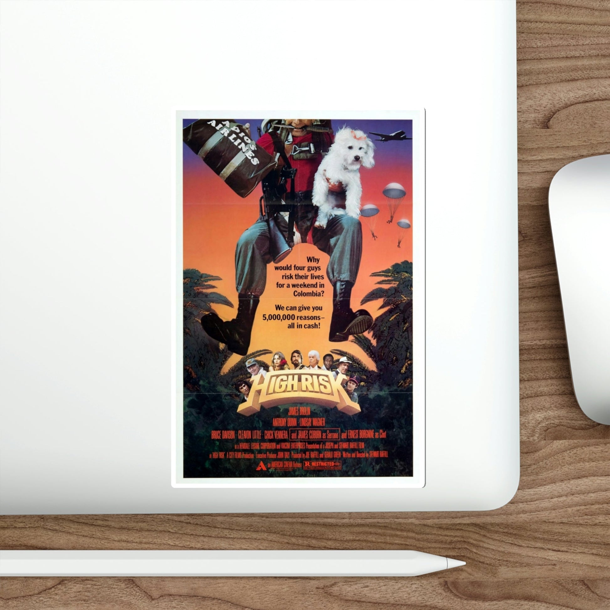 High Risk 1981 Movie Poster STICKER Vinyl Die-Cut Decal-The Sticker Space