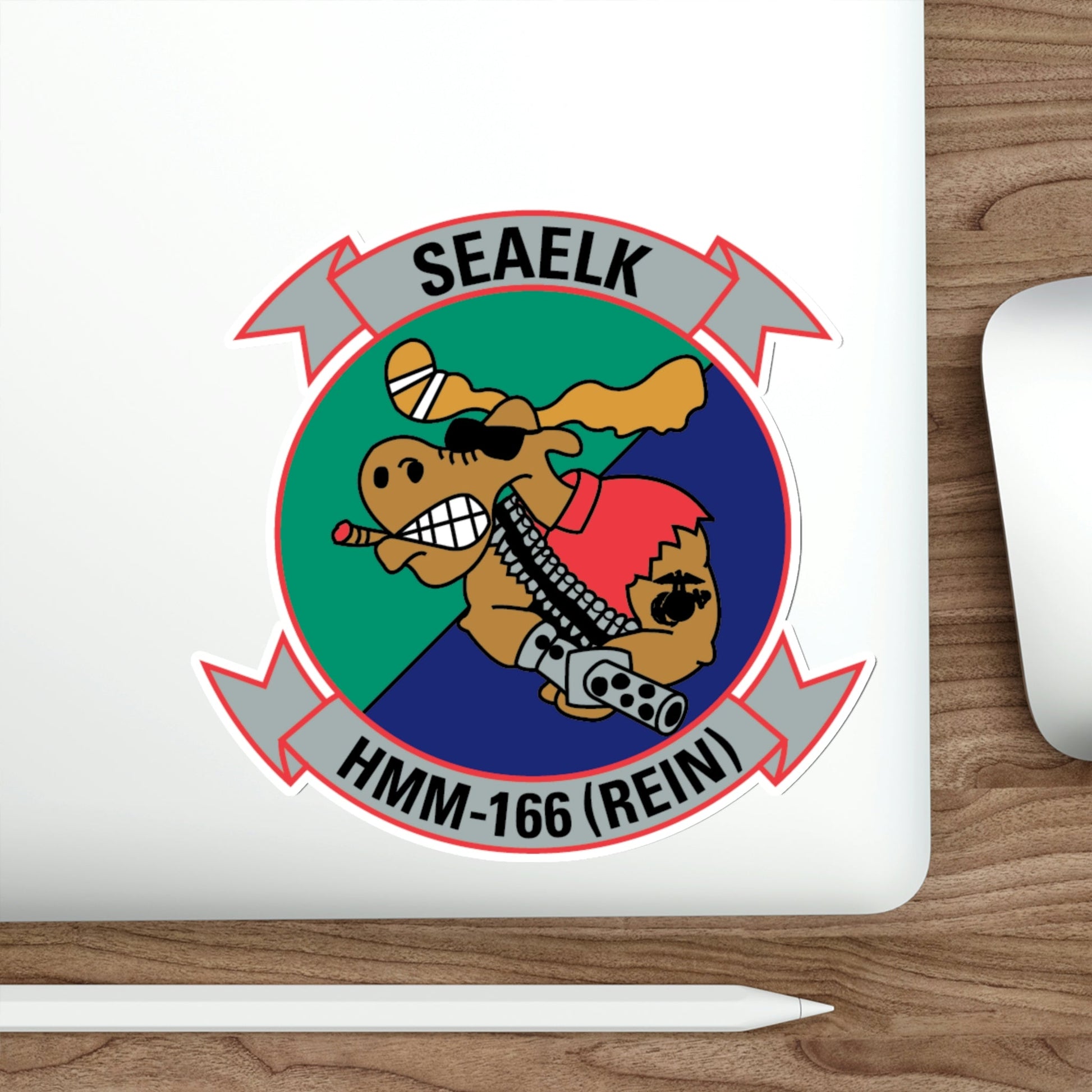 HMM 166 v2 (USMC) STICKER Vinyl Die-Cut Decal-The Sticker Space