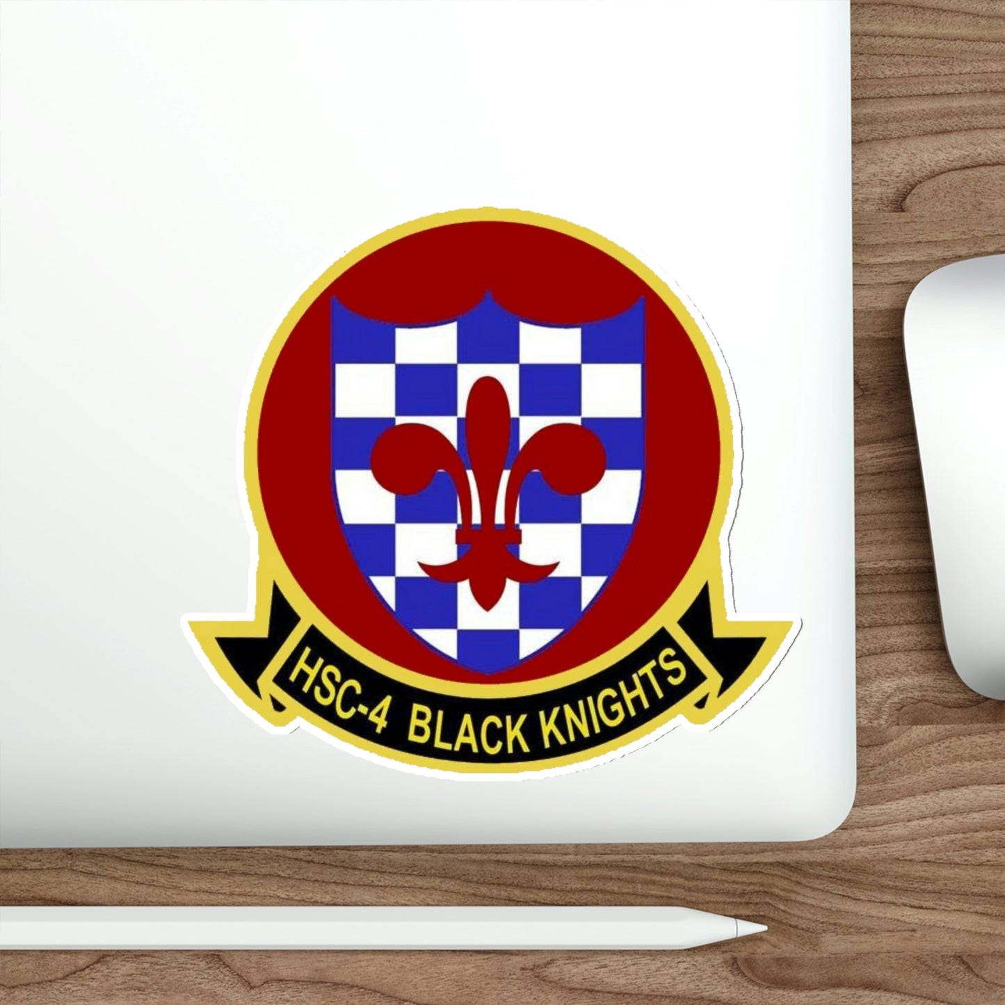 HSC 4 Helicopter Sea Combat Squadron 4 ‘Black Knights’ (U.S. Navy) STICKER Vinyl Die-Cut Decal-The Sticker Space