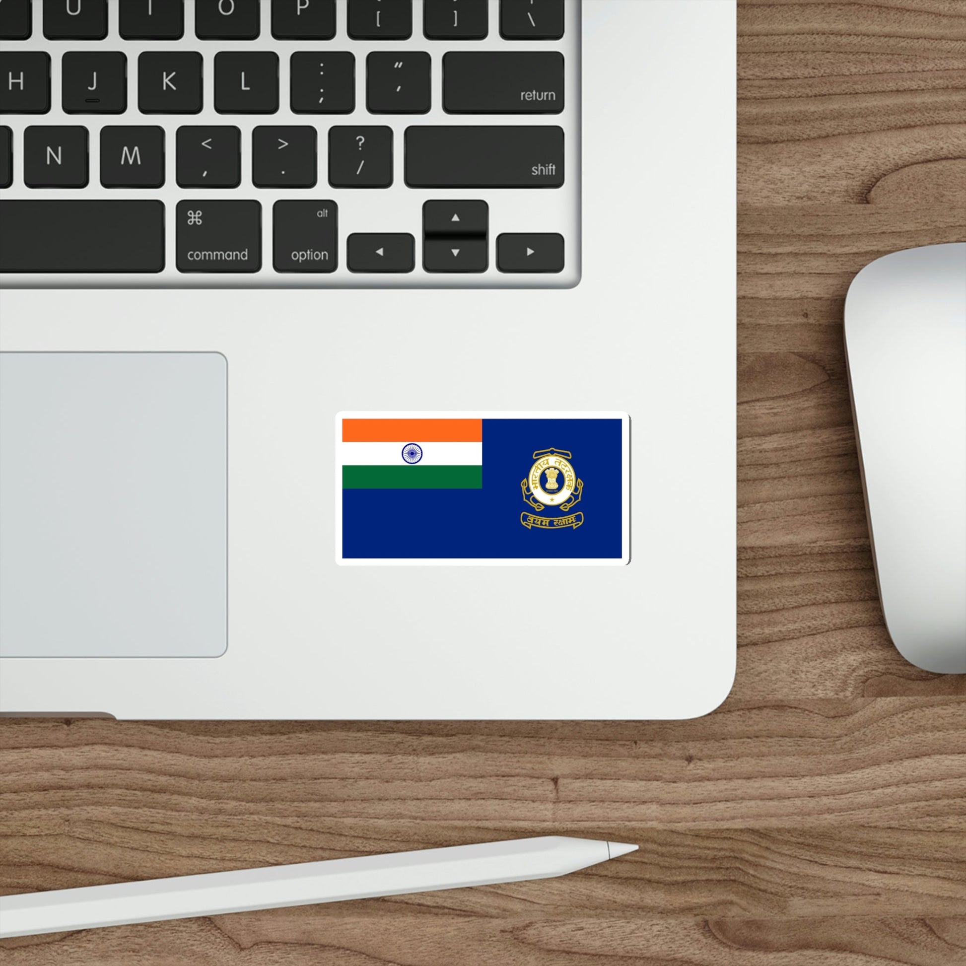 Indian Coast Guard Flag (India) STICKER Vinyl Die-Cut Decal-The Sticker Space