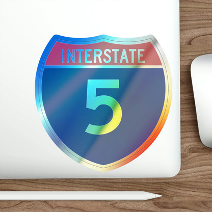 Interstate 5 (U.S. Highways) Holographic STICKER Die-Cut Vinyl Decal-The Sticker Space