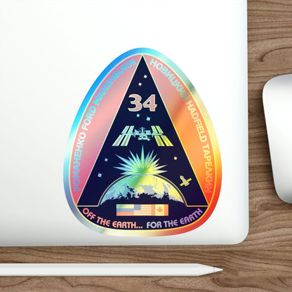 ISS Expedition 34 (NASA) Holographic STICKER Die-Cut Vinyl Decal-The Sticker Space