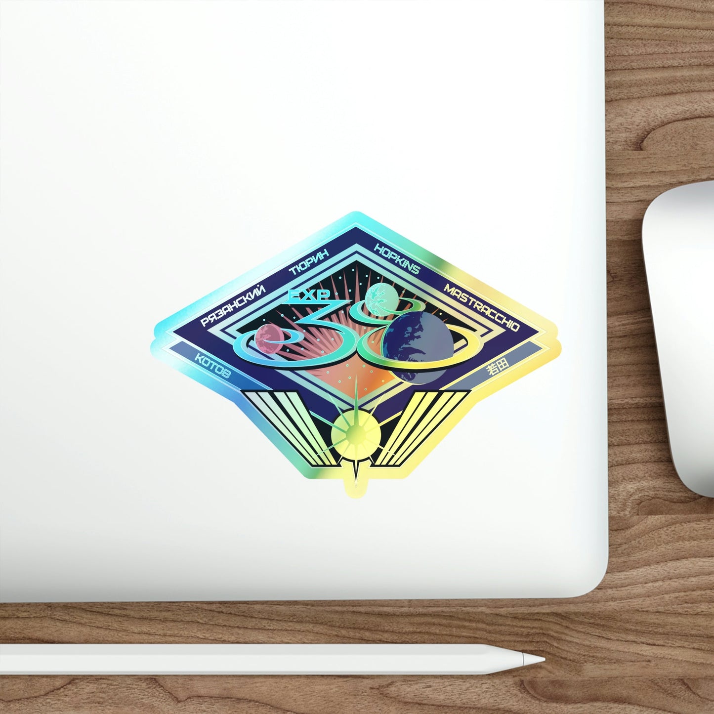 ISS Expedition 38 (NASA) Holographic STICKER Die-Cut Vinyl Decal-The Sticker Space