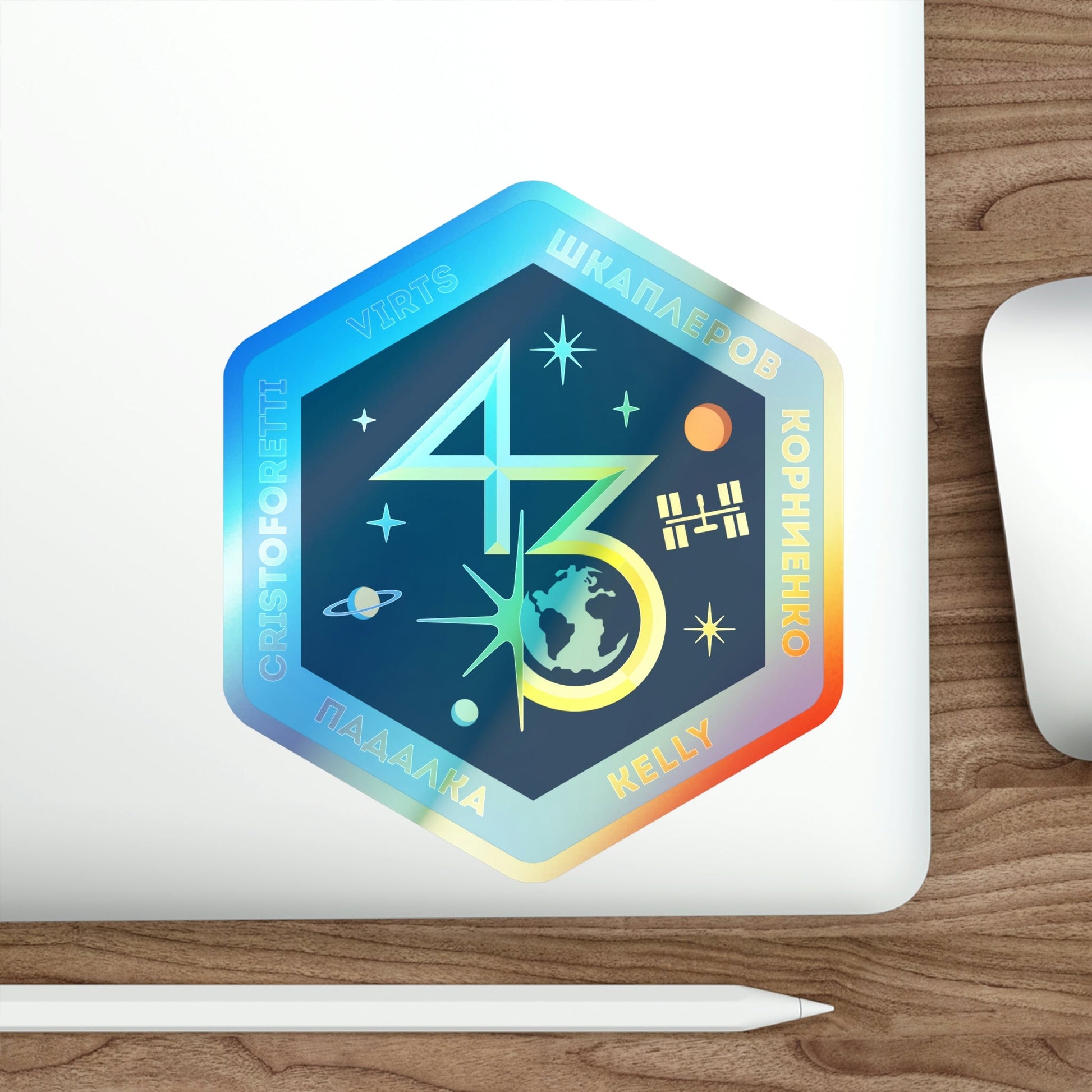 ISS Expedition 43 (NASA) Holographic STICKER Die-Cut Vinyl Decal-The Sticker Space