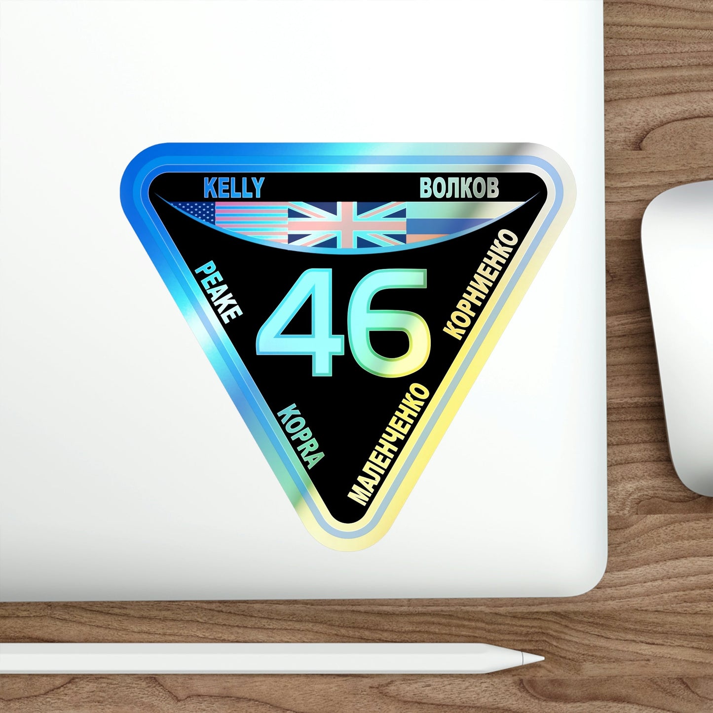 ISS Expedition 46 (NASA) Holographic STICKER Die-Cut Vinyl Decal-The Sticker Space