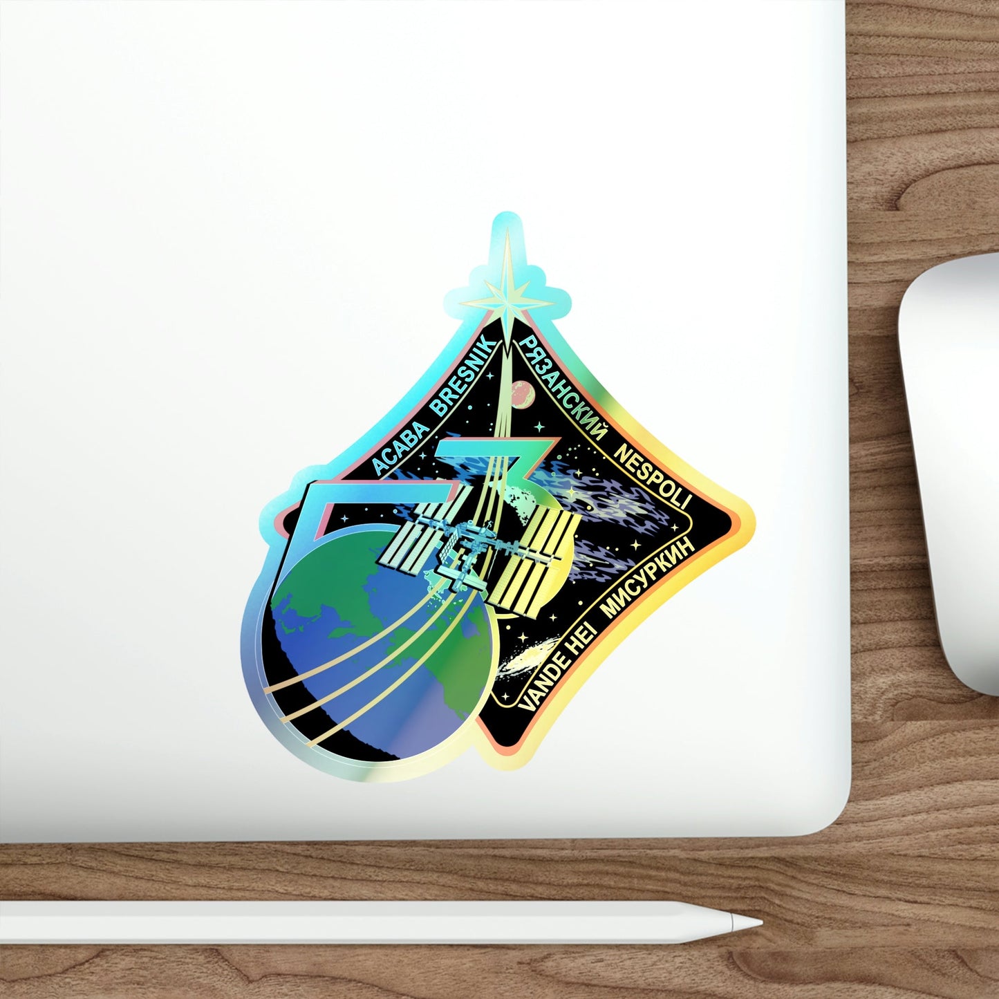 ISS Expedition 53 (NASA) Holographic STICKER Die-Cut Vinyl Decal-The Sticker Space