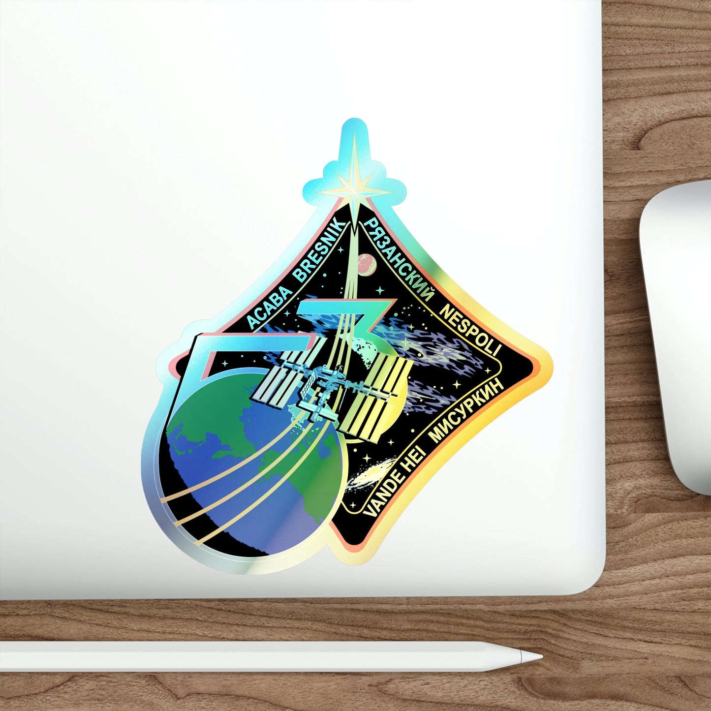 ISS Expedition 53 (NASA) Holographic STICKER Die-Cut Vinyl Decal-The Sticker Space